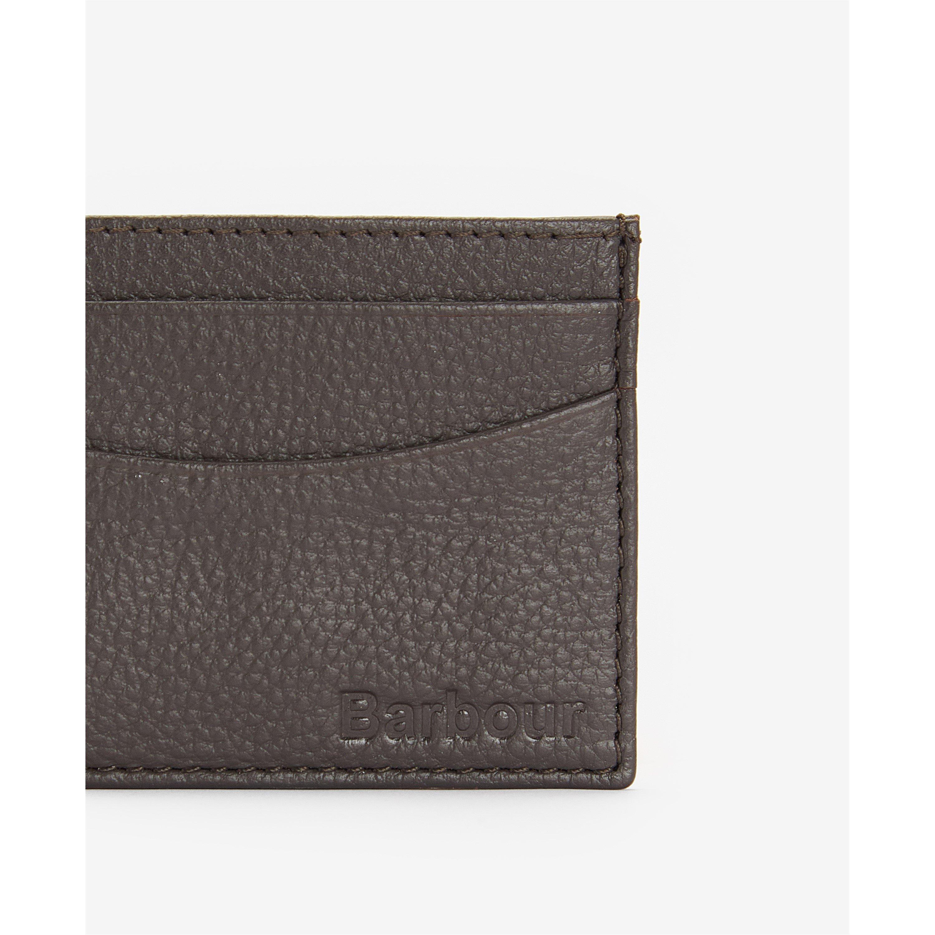 Dark Brown - Barbour - Men's Amble Leather Card Holder - 5