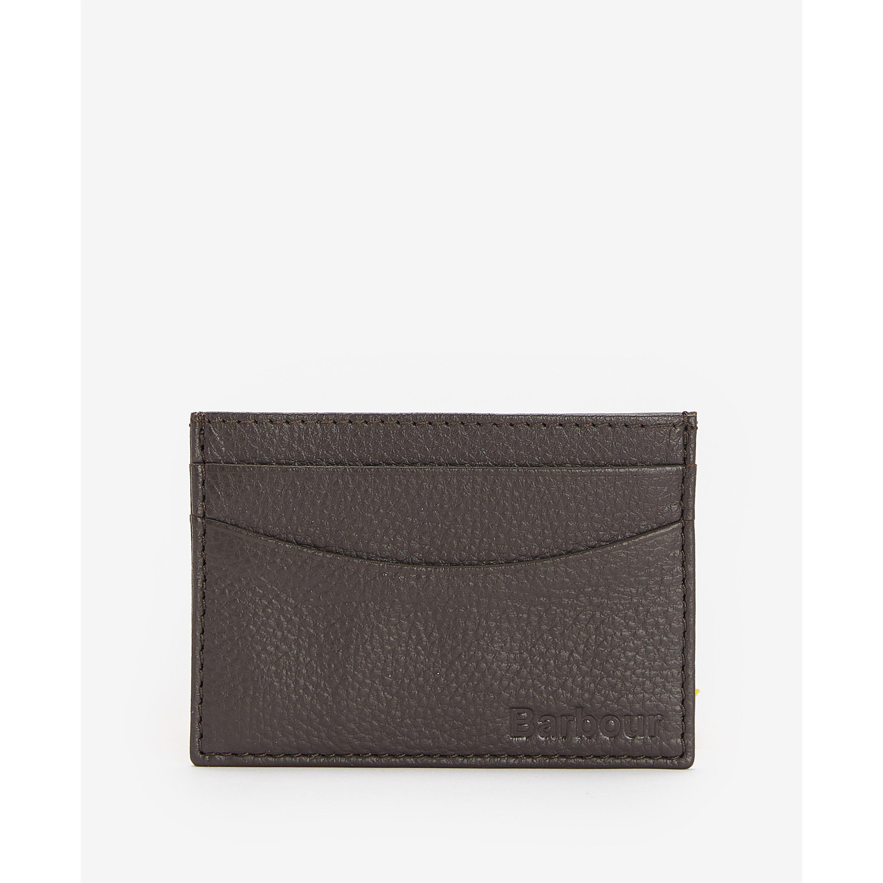 Dark Brown - Barbour - Men's Amble Leather Card Holder - 1