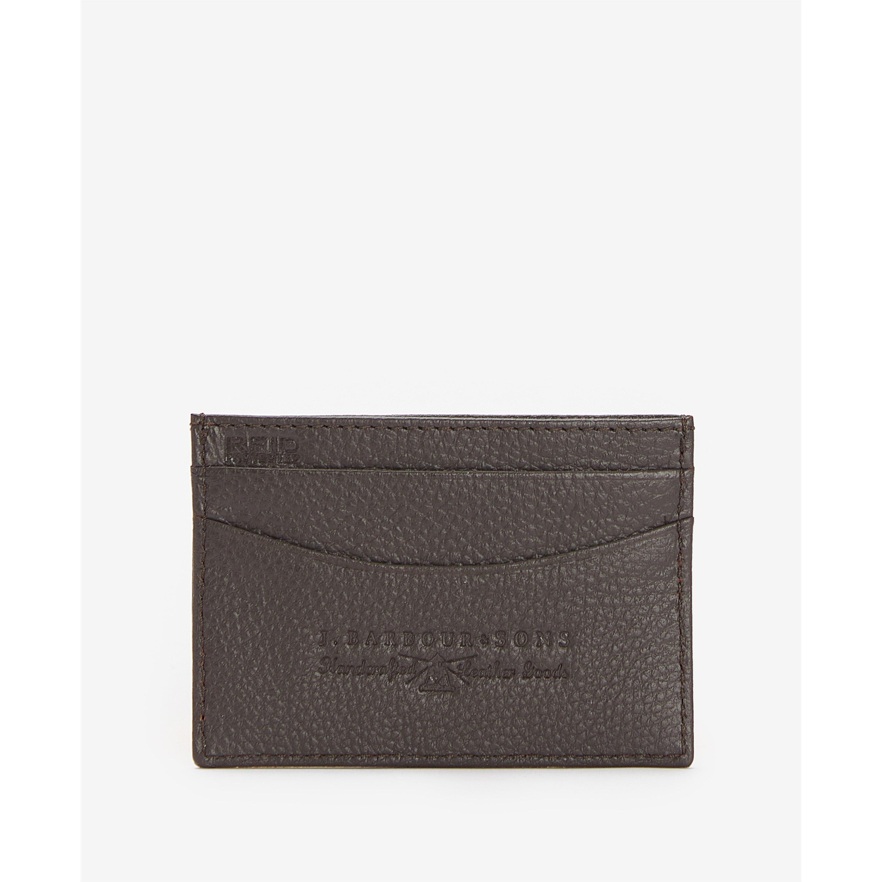Dark Brown - Barbour - Men's Amble Leather Card Holder - 2
