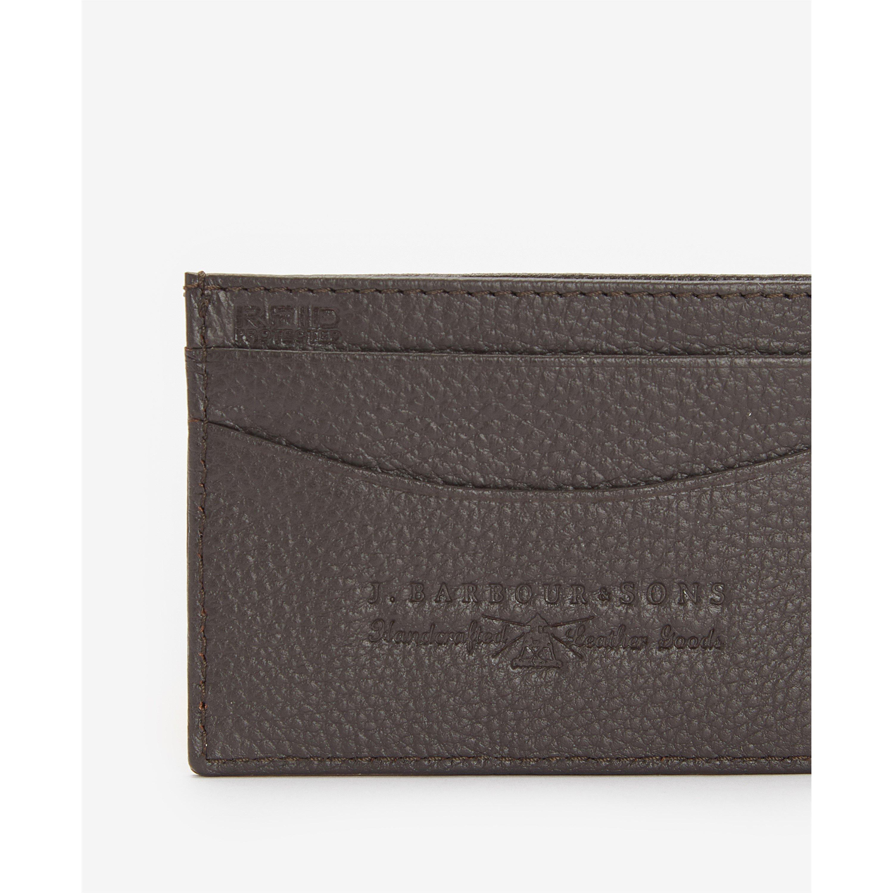 Dark Brown - Barbour - Men's Amble Leather Card Holder - 4