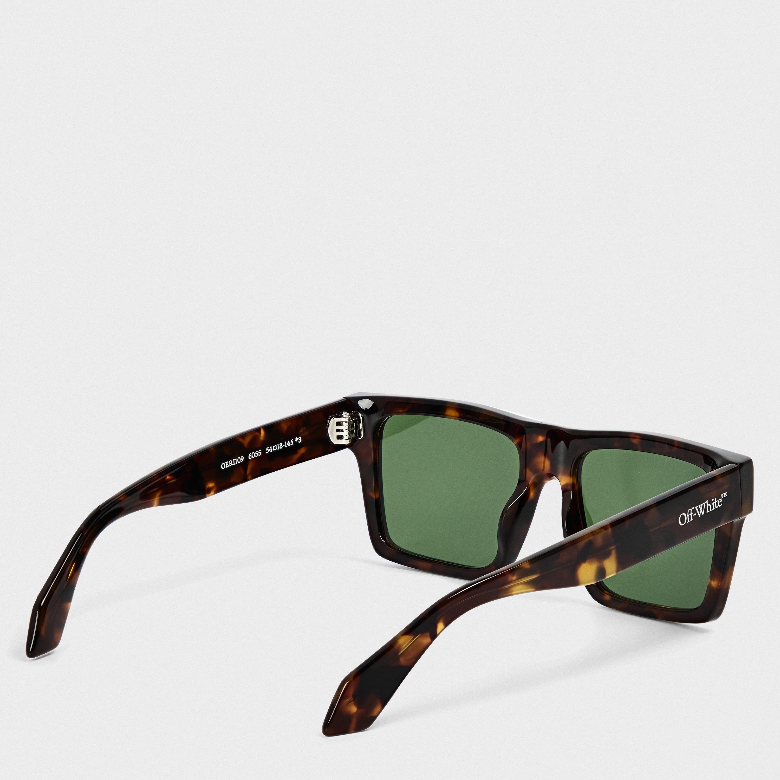 Havana/Green - Off White - UV Protection Round Sunglasses - 2