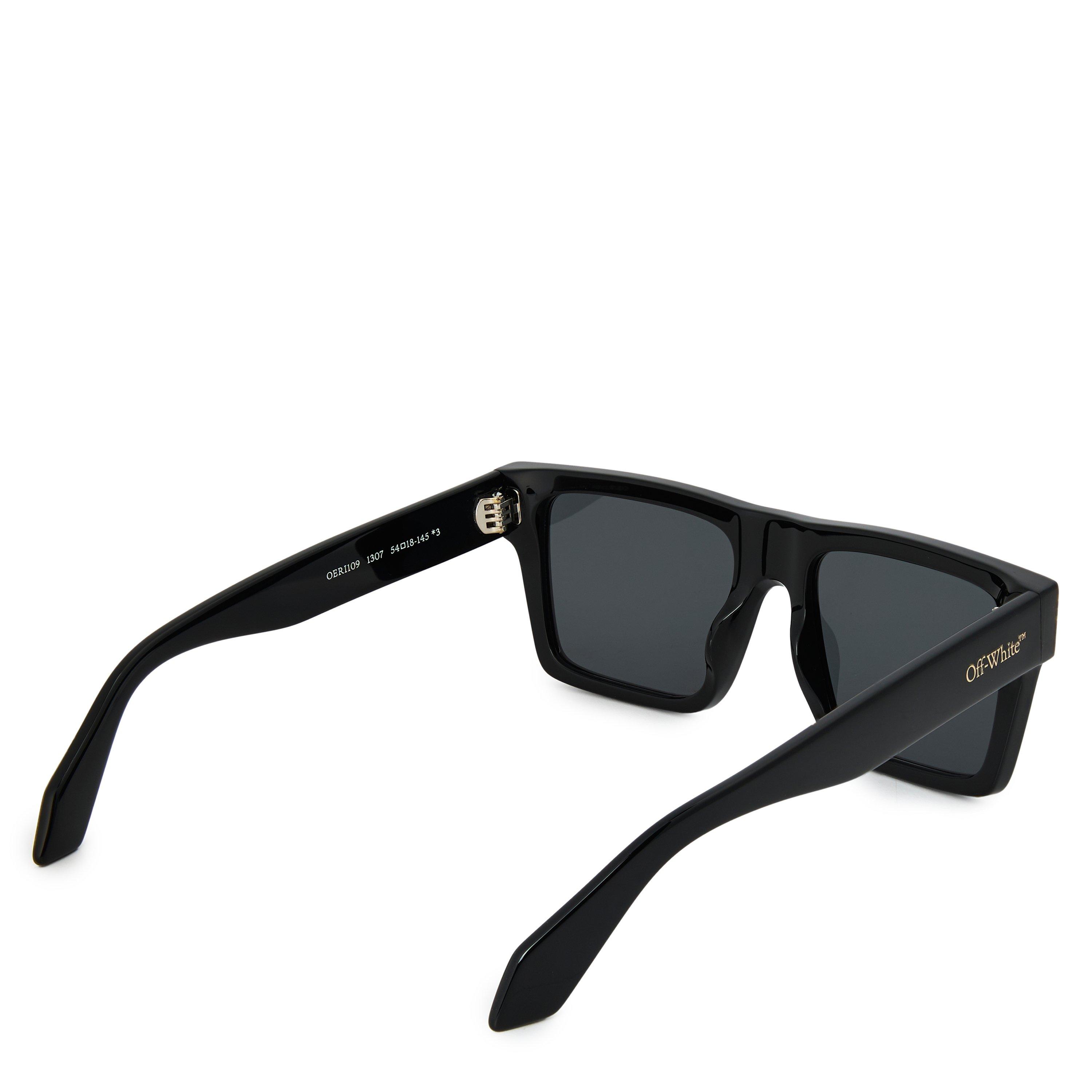 Black Dark Grey - Off White - UV Protection Round Sunglasses - 2