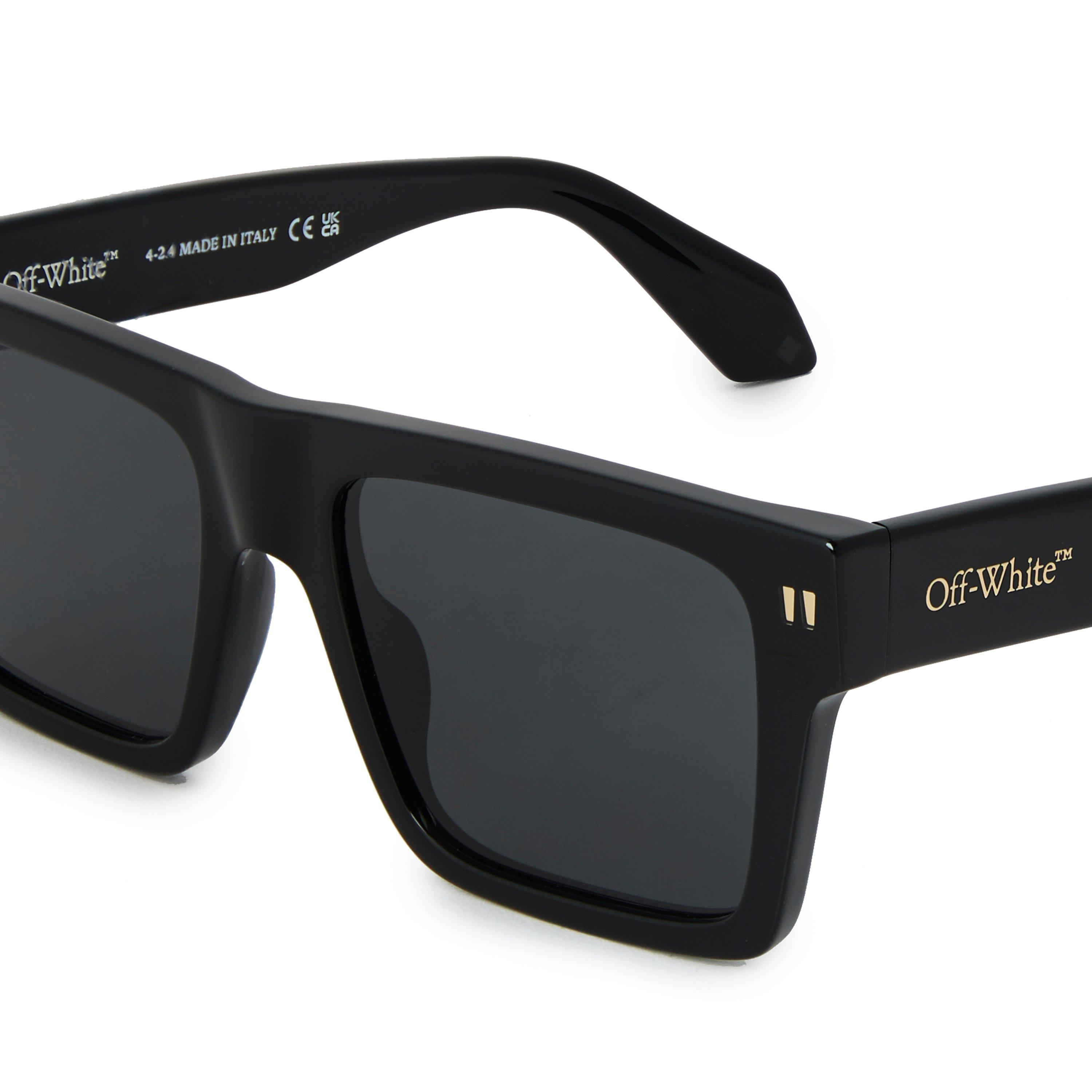 Black Dark Grey - Off White - UV Protection Round Sunglasses - 3