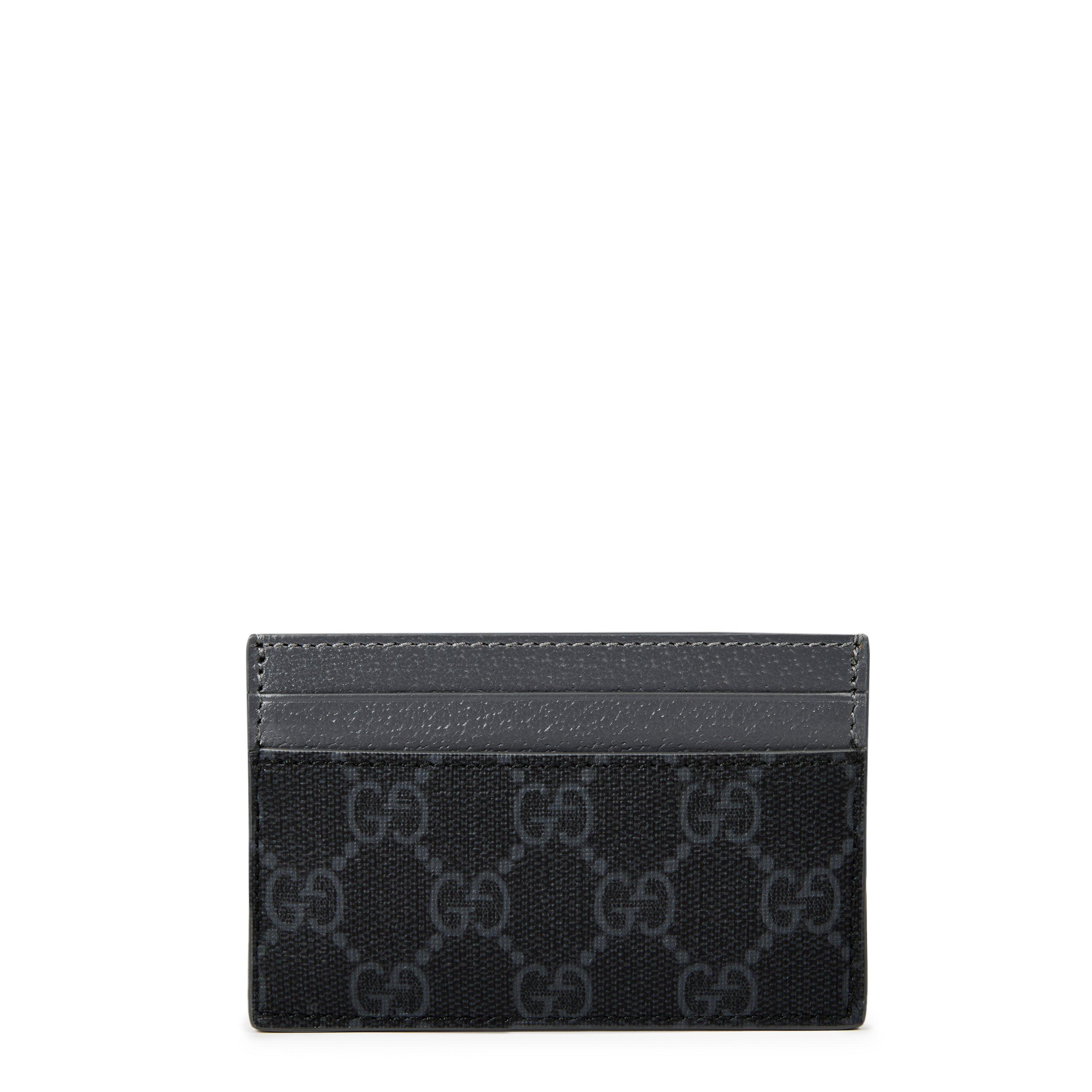 Steel/Black - Gucci - Men's GG Monogram Canvas Card Holder - 3