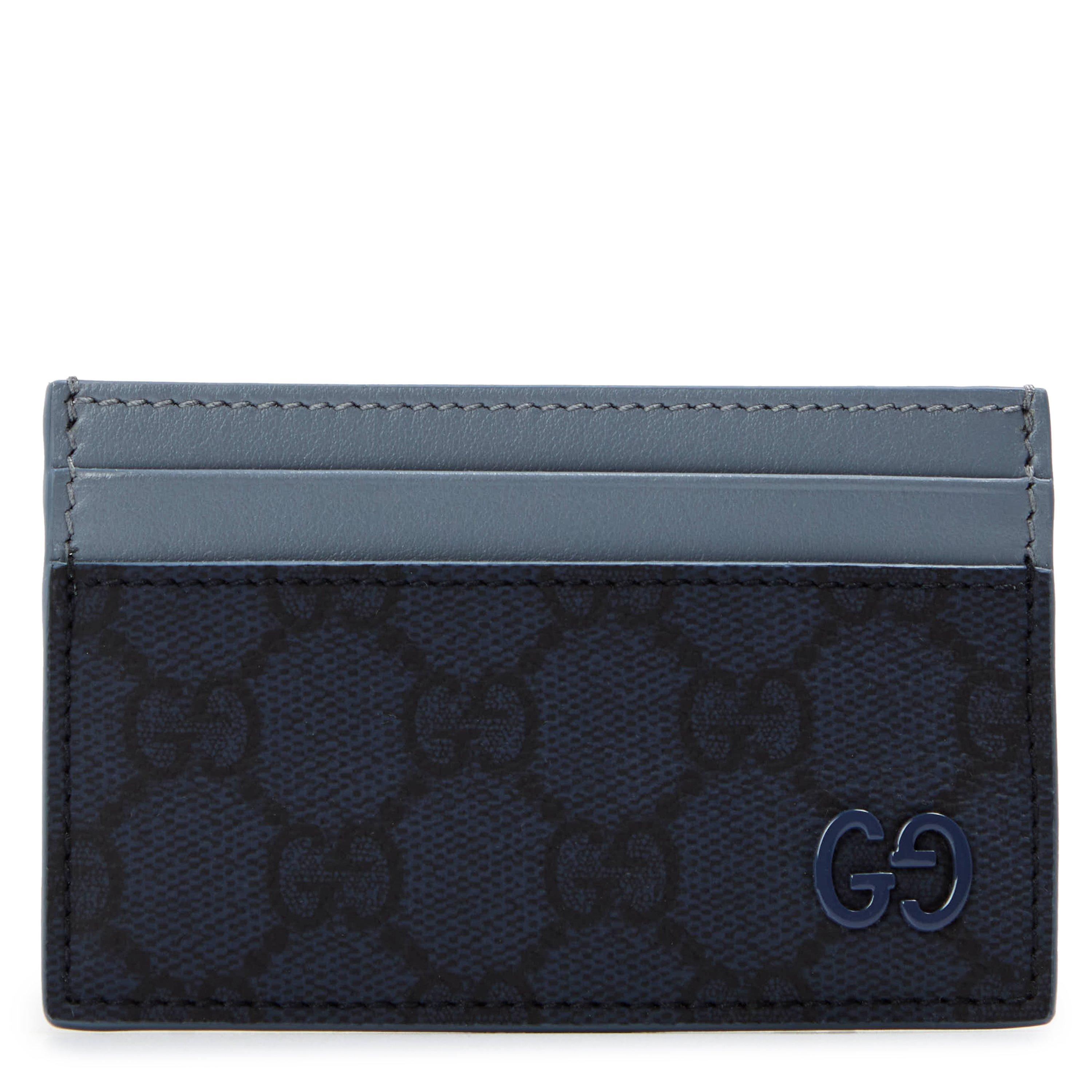 Gucci Men's GG Monogram Canvas Card Holder - Grey/Blue