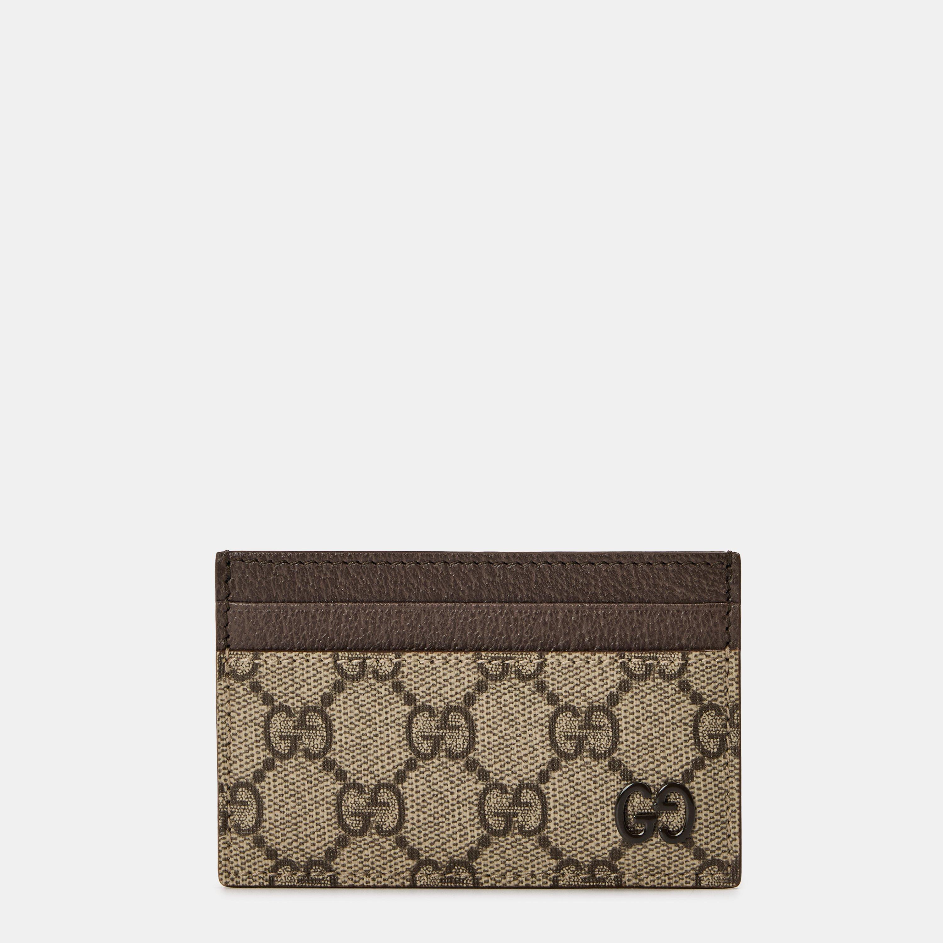 Gucci Men's GG Monogram Canvas Card Holder - Beige