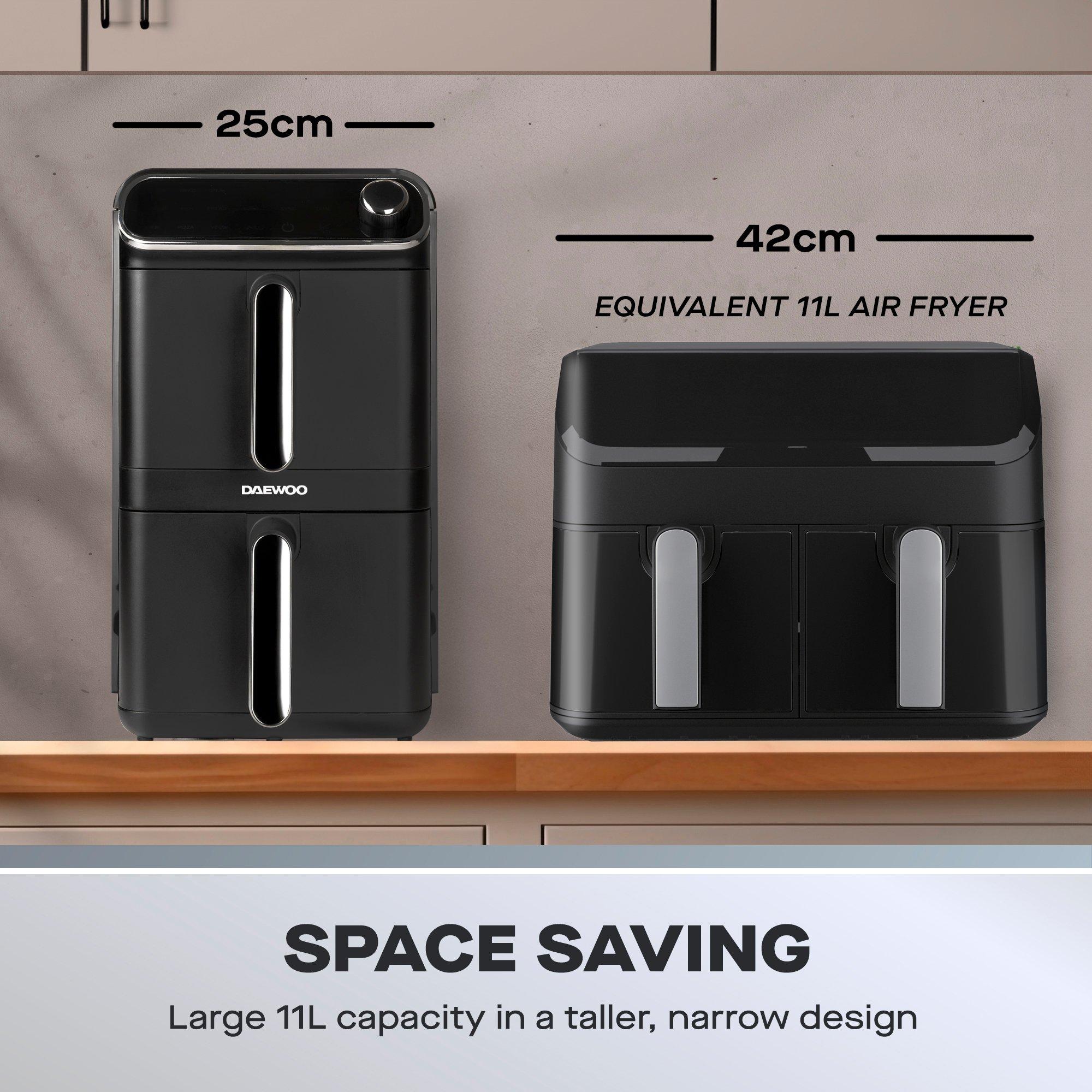 Black - Daewoo Electricals - 11L XL DOUBLE STACK AIR FRYER - 2