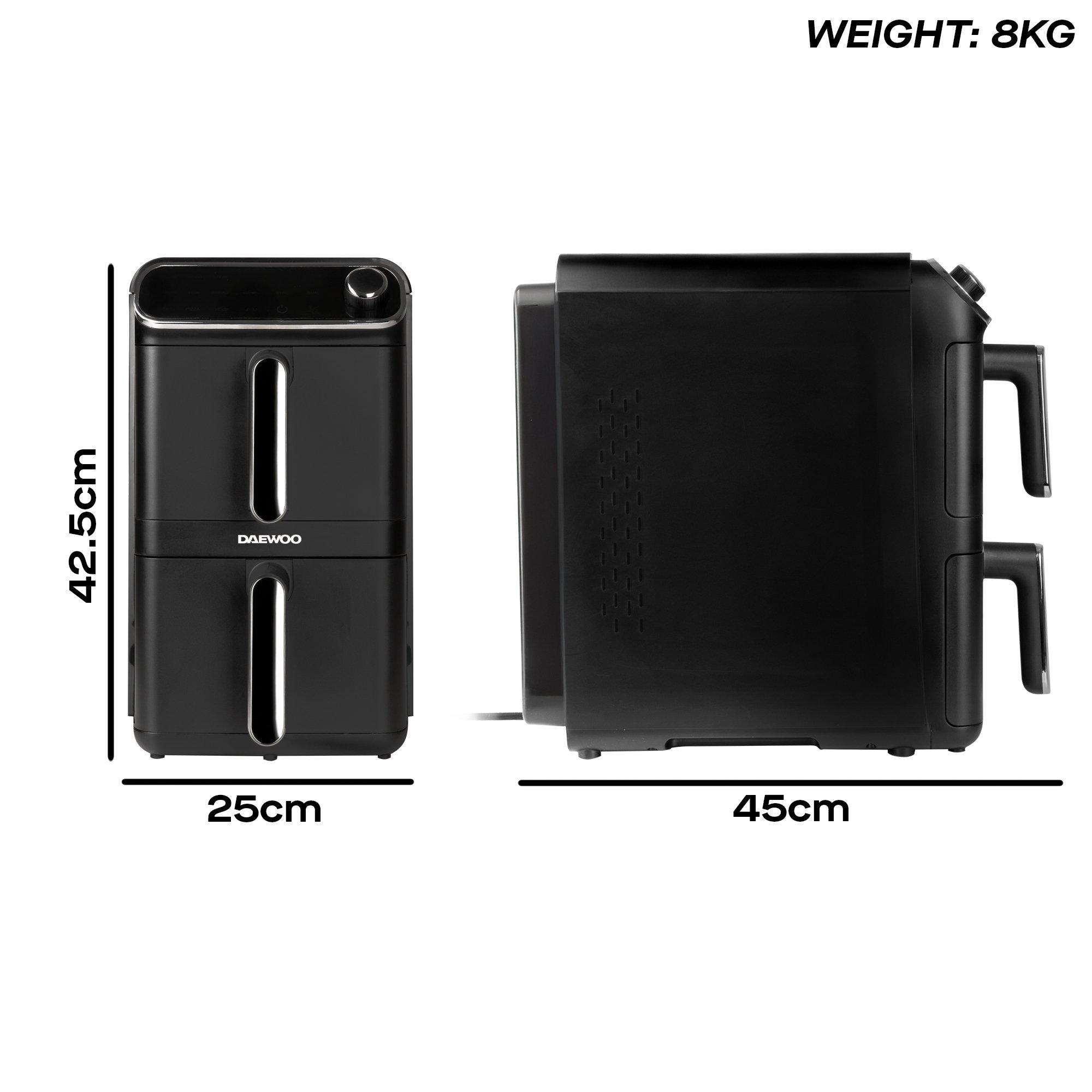 Black - Daewoo Electricals - 11L XL DOUBLE STACK AIR FRYER - 6