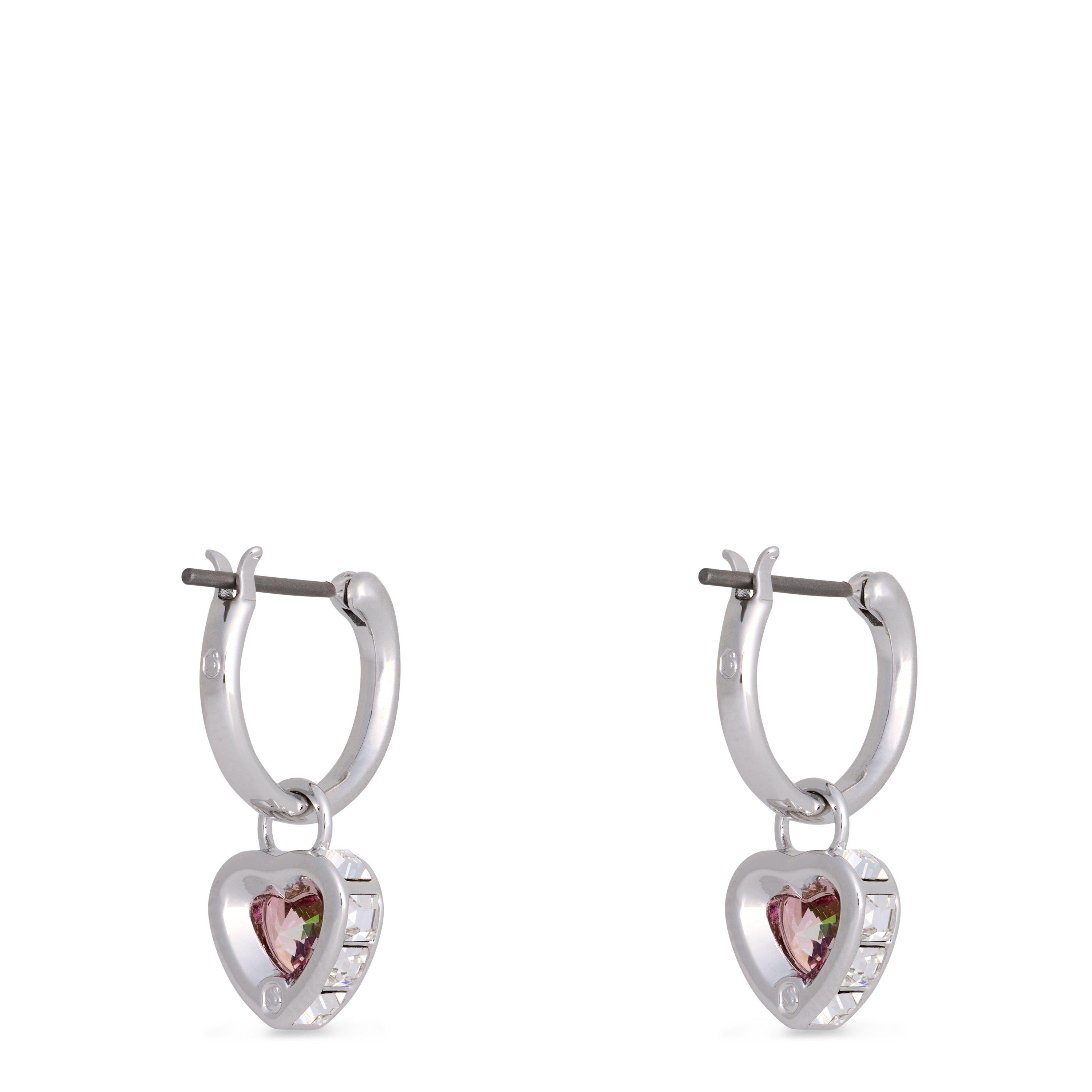 Pink - Swarovski - Womens Chroma Heart Drop Earrings - 2