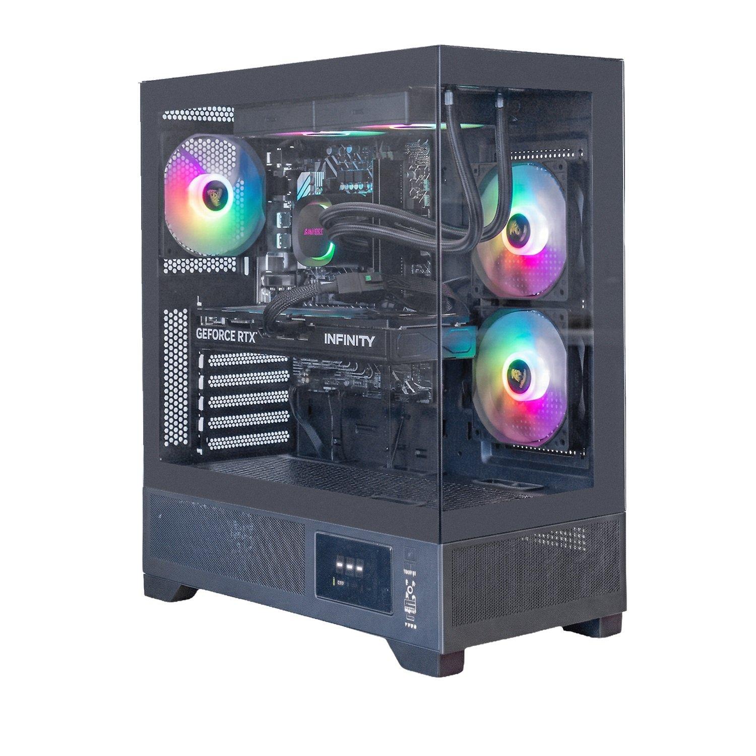 Black - Entity - Entity Valkyrie RTX 5070 Gaming PC - Intel Core i7-14700F 32GB 1TB SSD - Black - 1