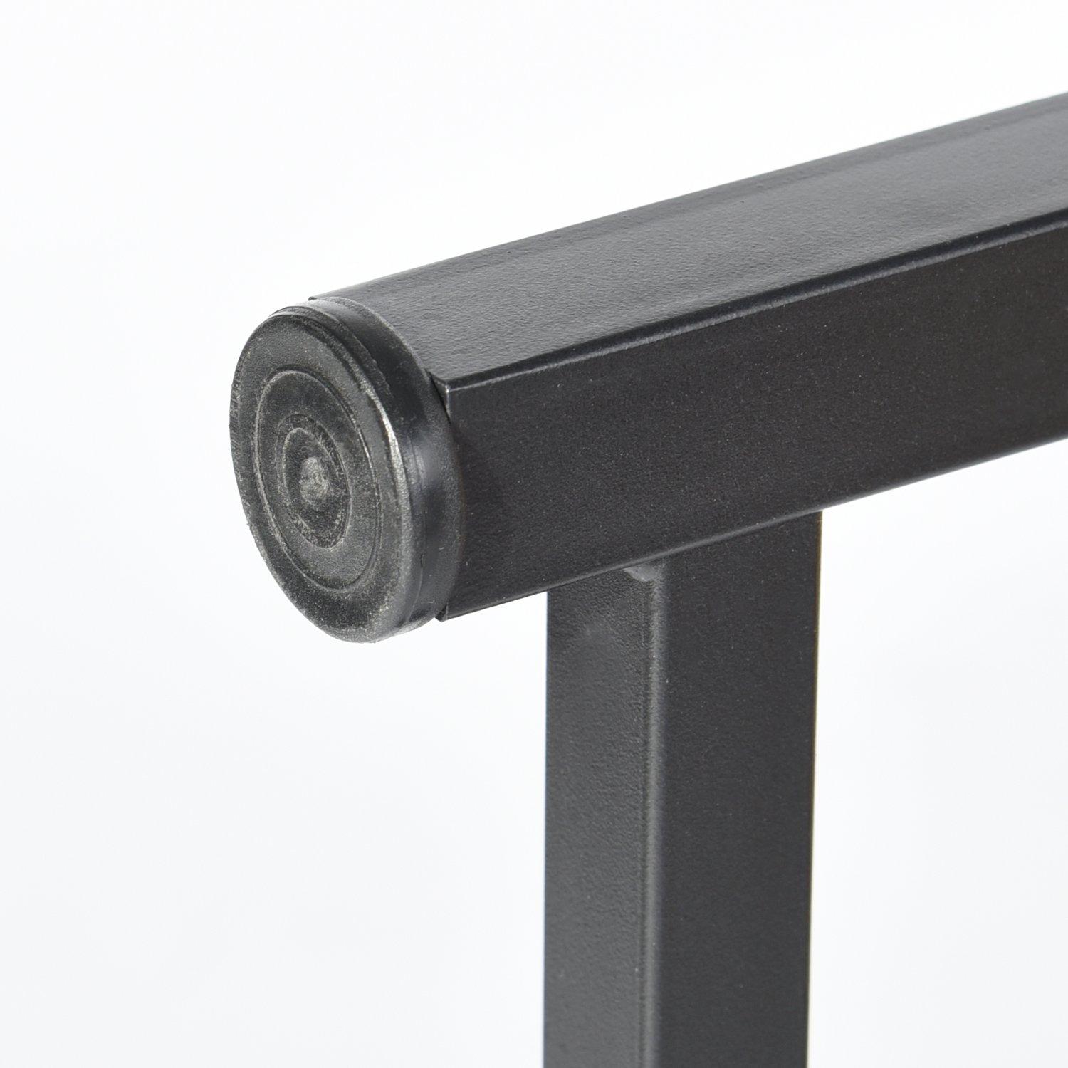 Black - FurnitureR - ALASKA Black and Wooden 120*60cm Desk with 4 Shelves - 8