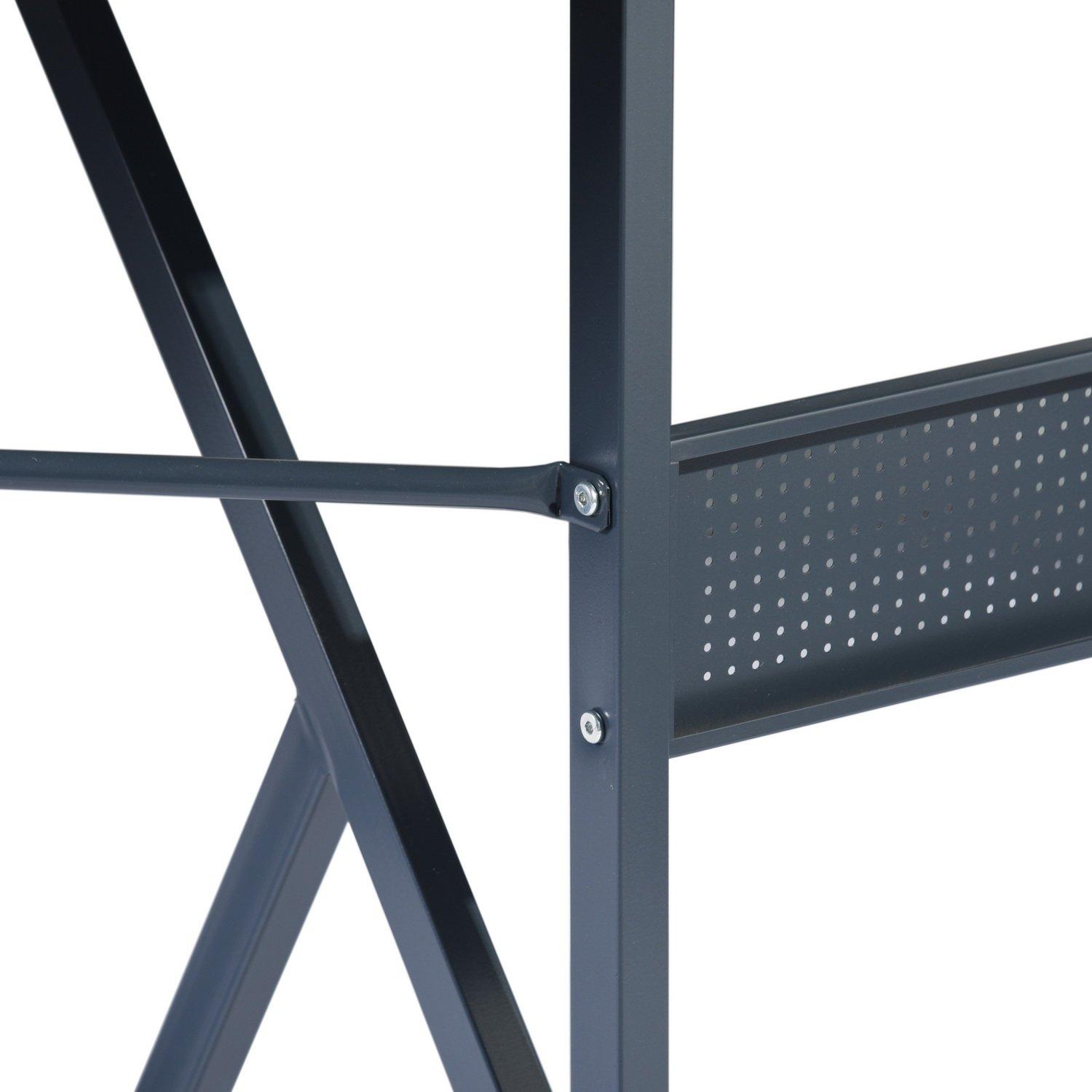 Grey - FurnitureR - ALISSON Black L-shaped Desk - 8