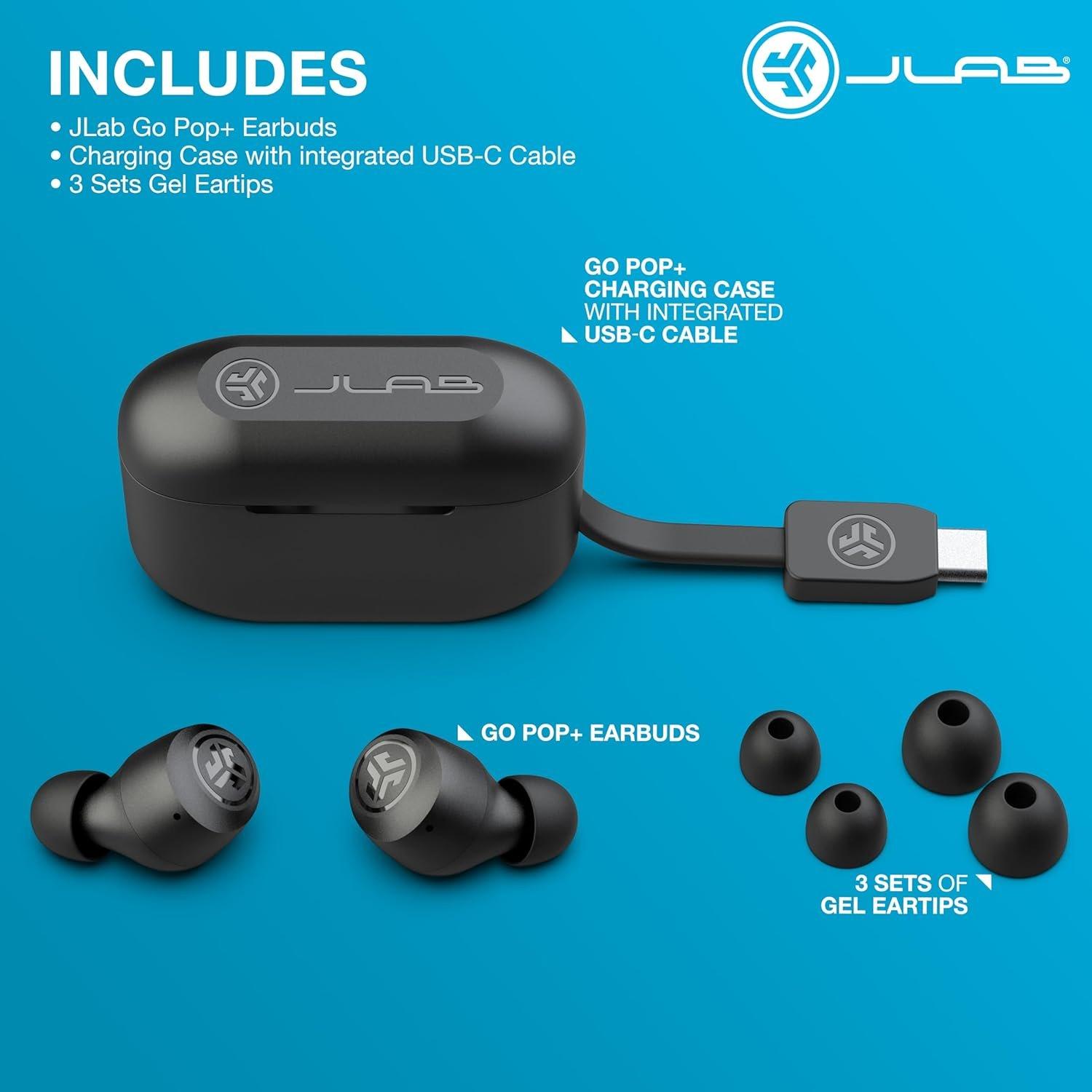 Black - JLab - Jlab Go Air Pop+ True Wireless Earbuds - Black - 5