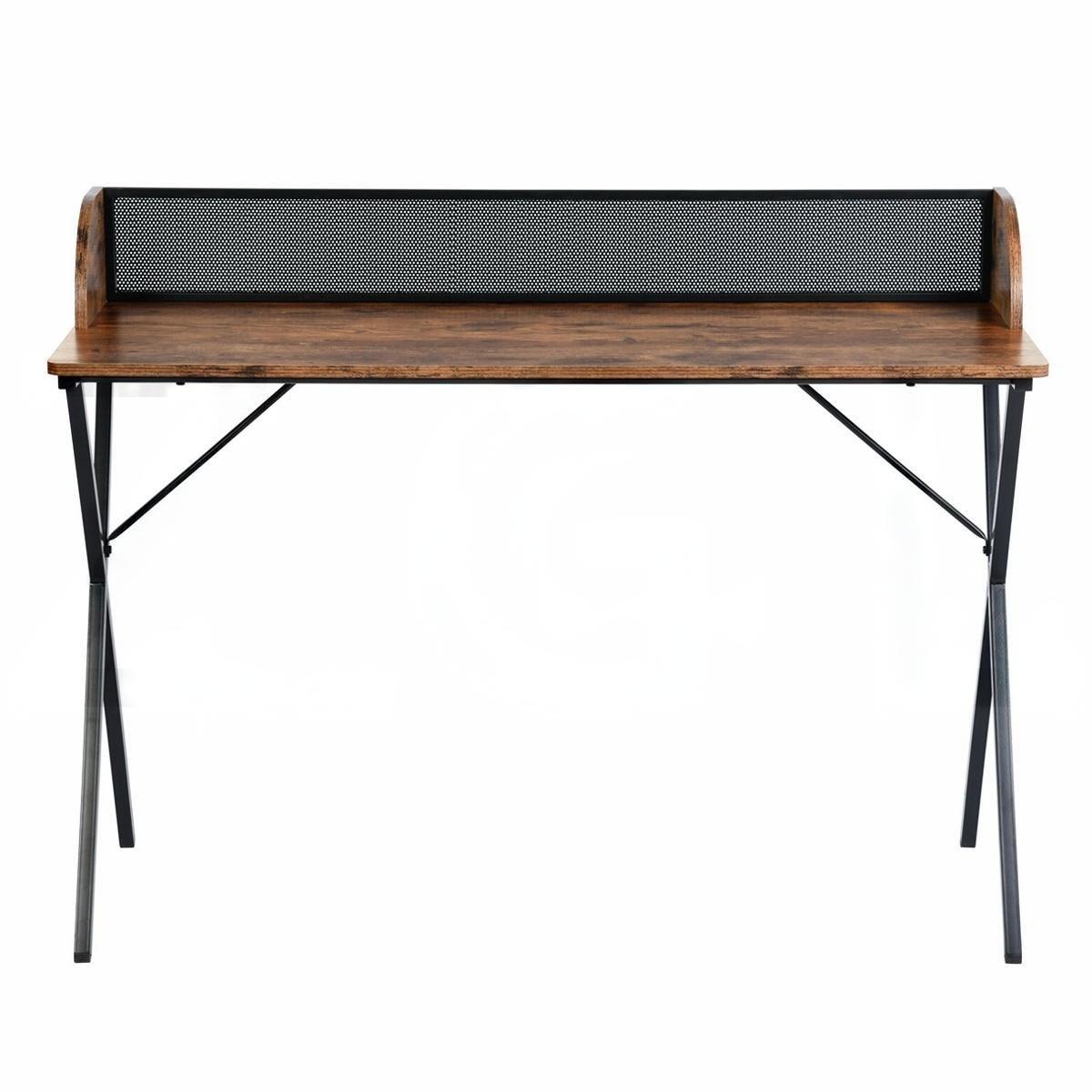 Vintage Brown - FurnitureR - AVA Black and Wooden 120cm Desk - 2