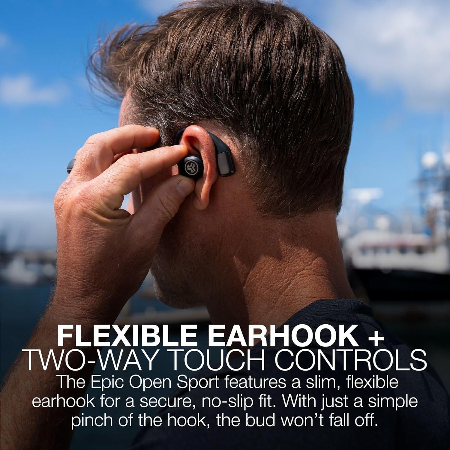 Black - JLab - Jlab Epic Open Sport Earbuds - Black - 6