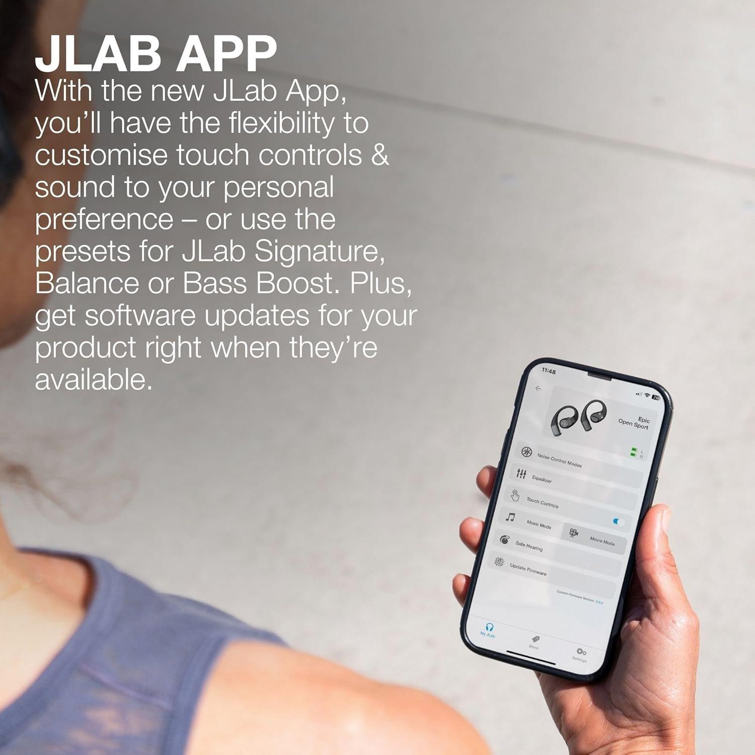 Black - JLab - Jlab Epic Open Sport Earbuds - Black - 8