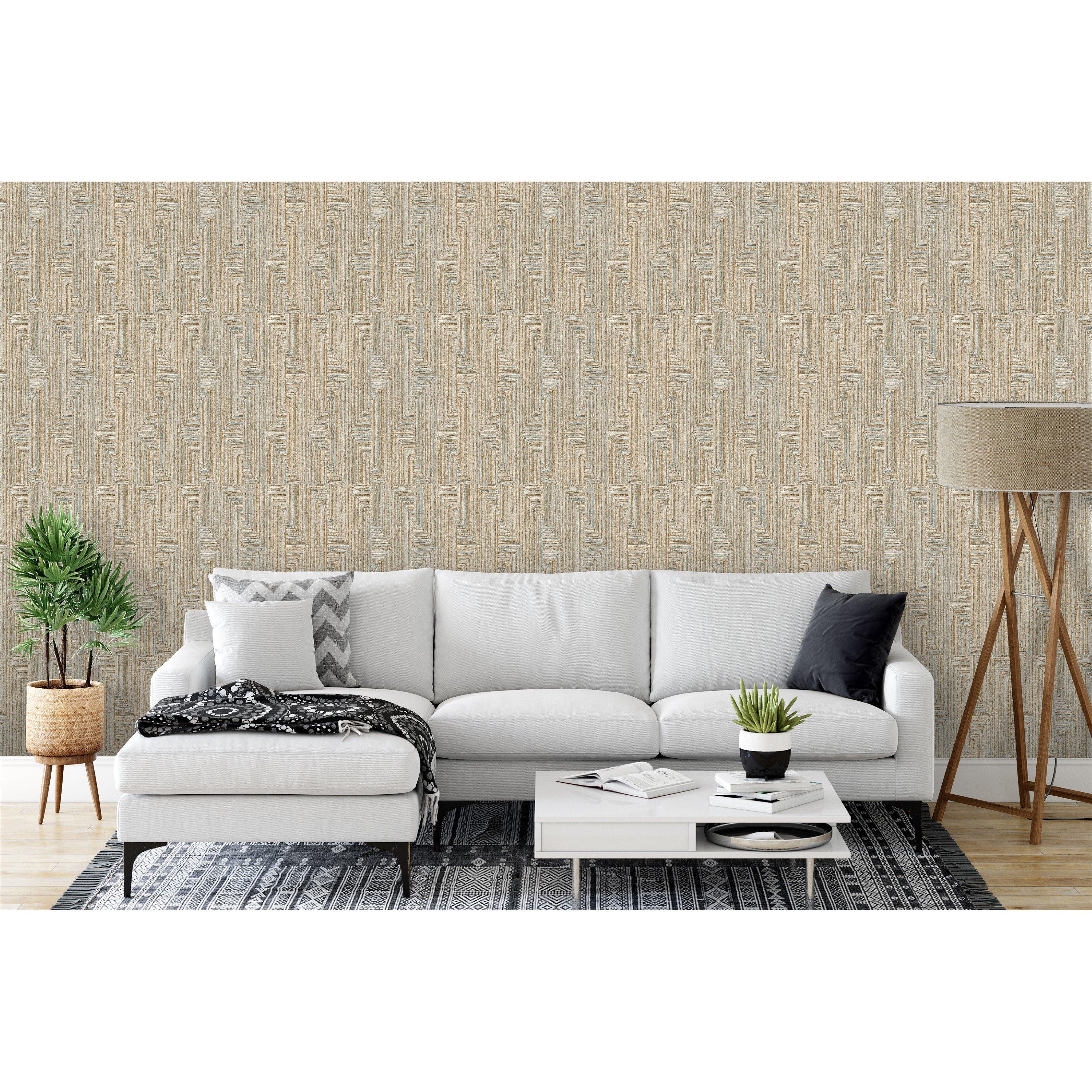 Yellow - Design ID - DID Retro String Motif Gold Wallpaper - 3