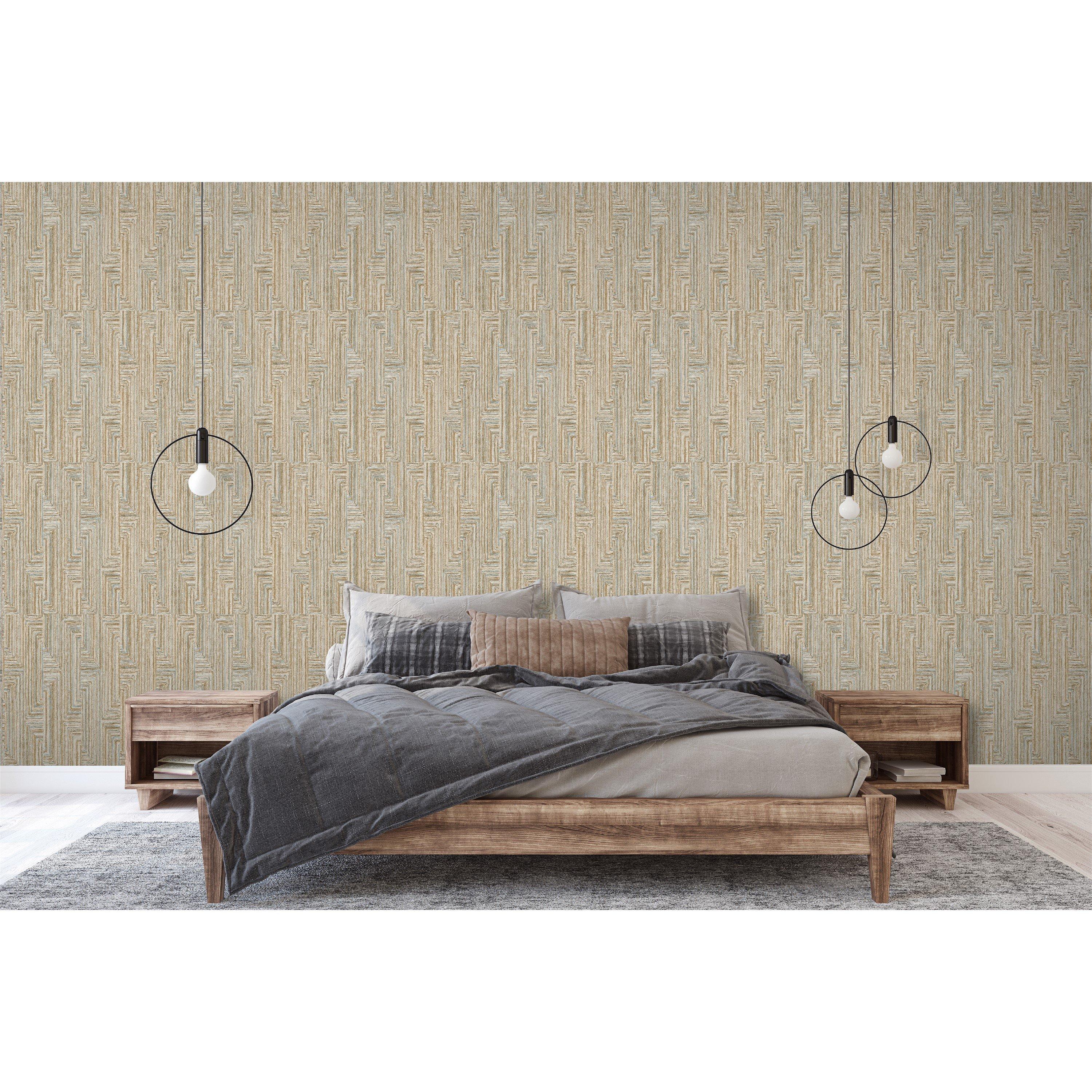 Yellow - Design ID - DID Retro String Motif Gold Wallpaper - 4