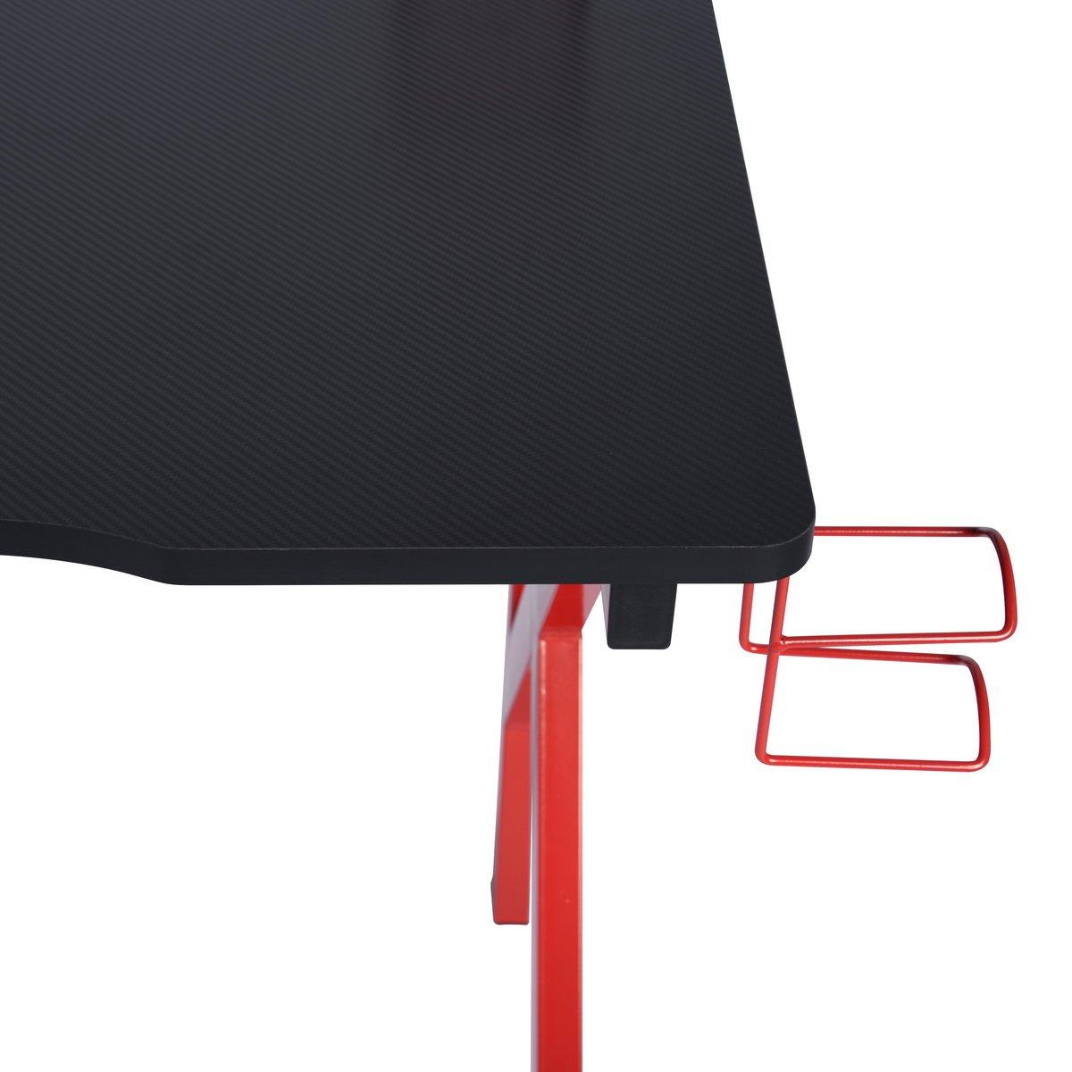 Red - FurnitureR - DEMIRBAY Black and Red 120cm Gaming Desk - 6