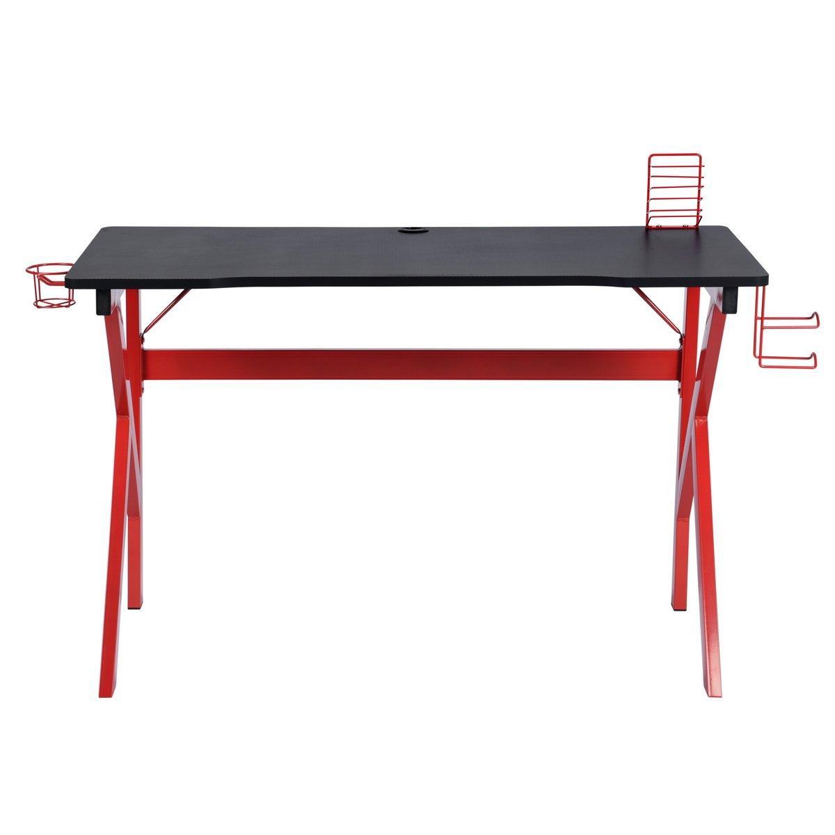 Red - FurnitureR - DEMIRBAY Black and Red 120cm Gaming Desk - 7