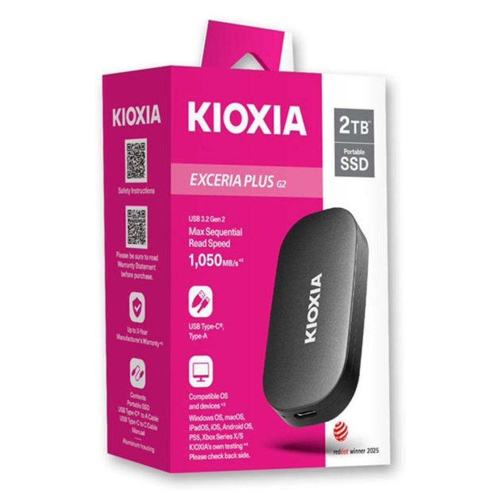 Black - Kioxia - KIOXIA EXCERIA PLUS G2 Portable SSD 2TB - 1