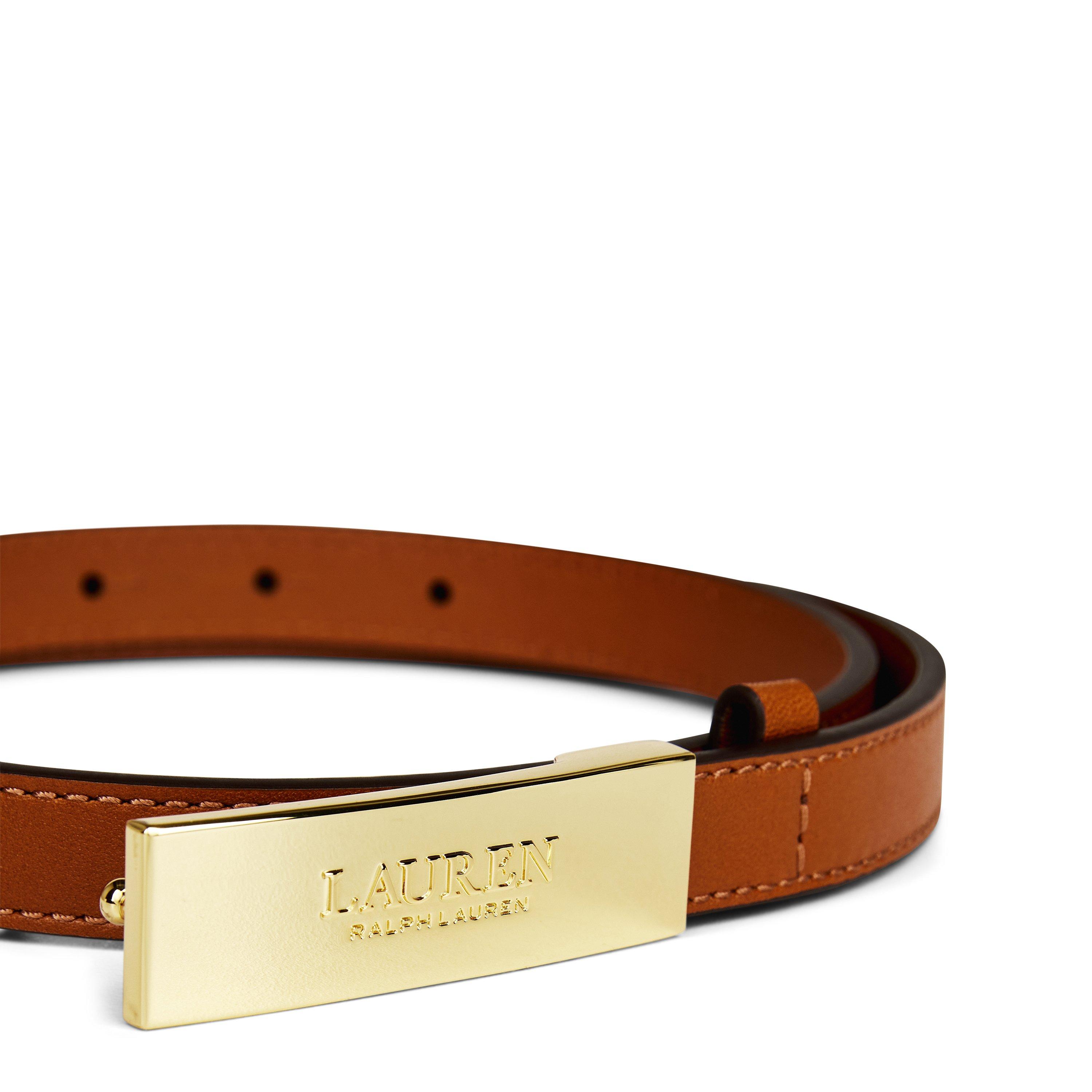 Lauren Tan - Lauren by Ralph Lauren - Logo Plaque Skinny Belt - 4
