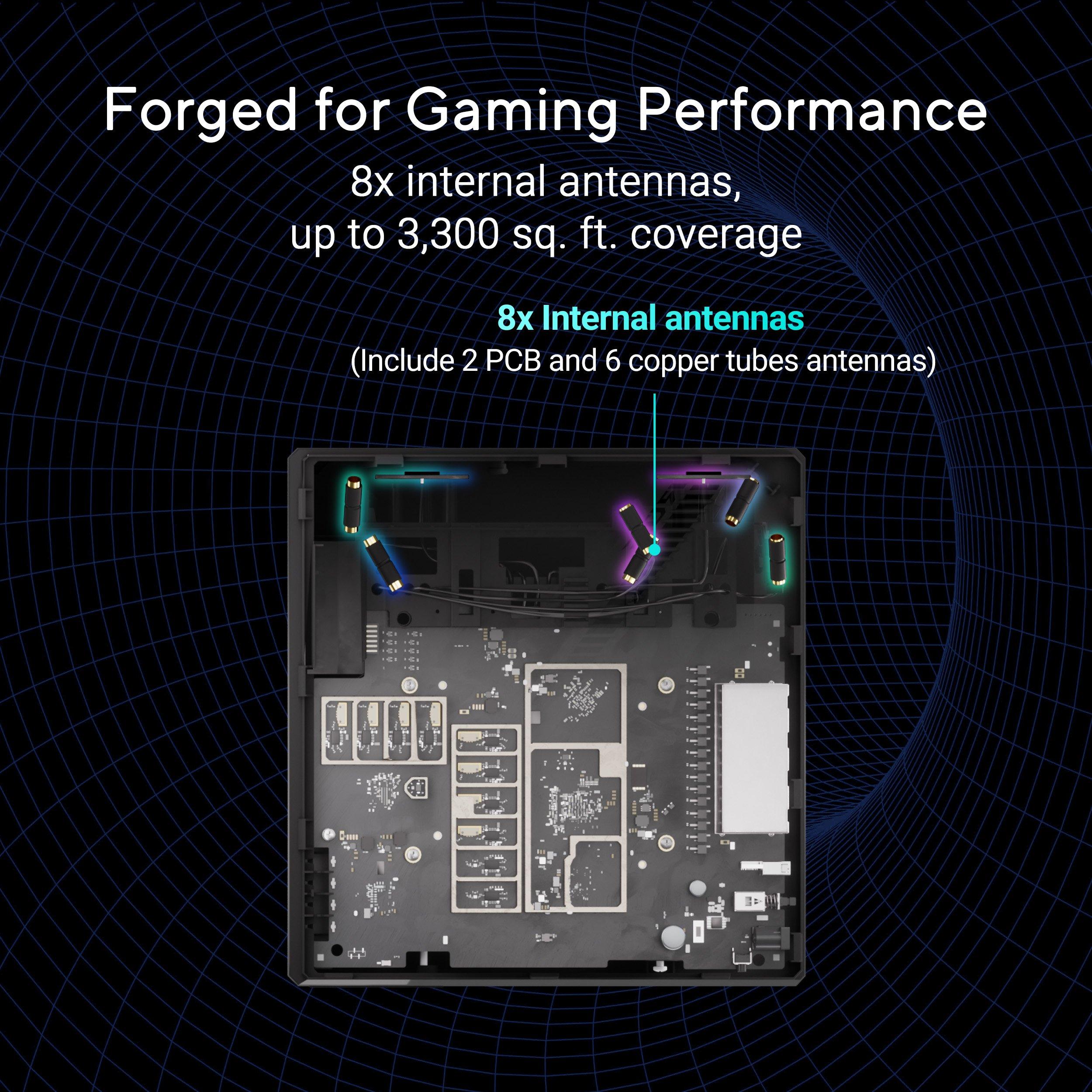 Black - ASUS - ASUS GS-BE18000 Tri-band WiFi 7 Gaming Router - 5