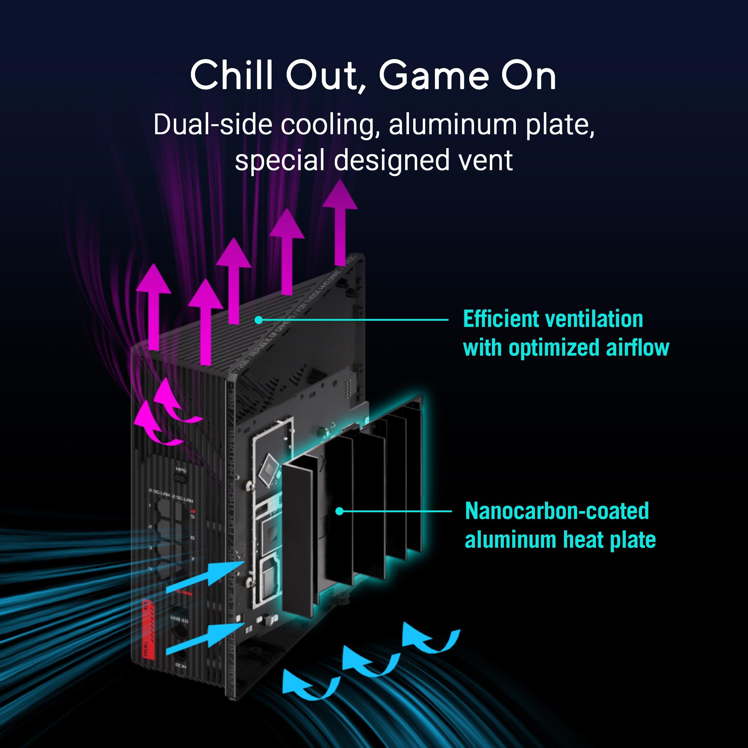 Black - ASUS - ASUS GS-BE18000 Tri-band WiFi 7 Gaming Router - 6