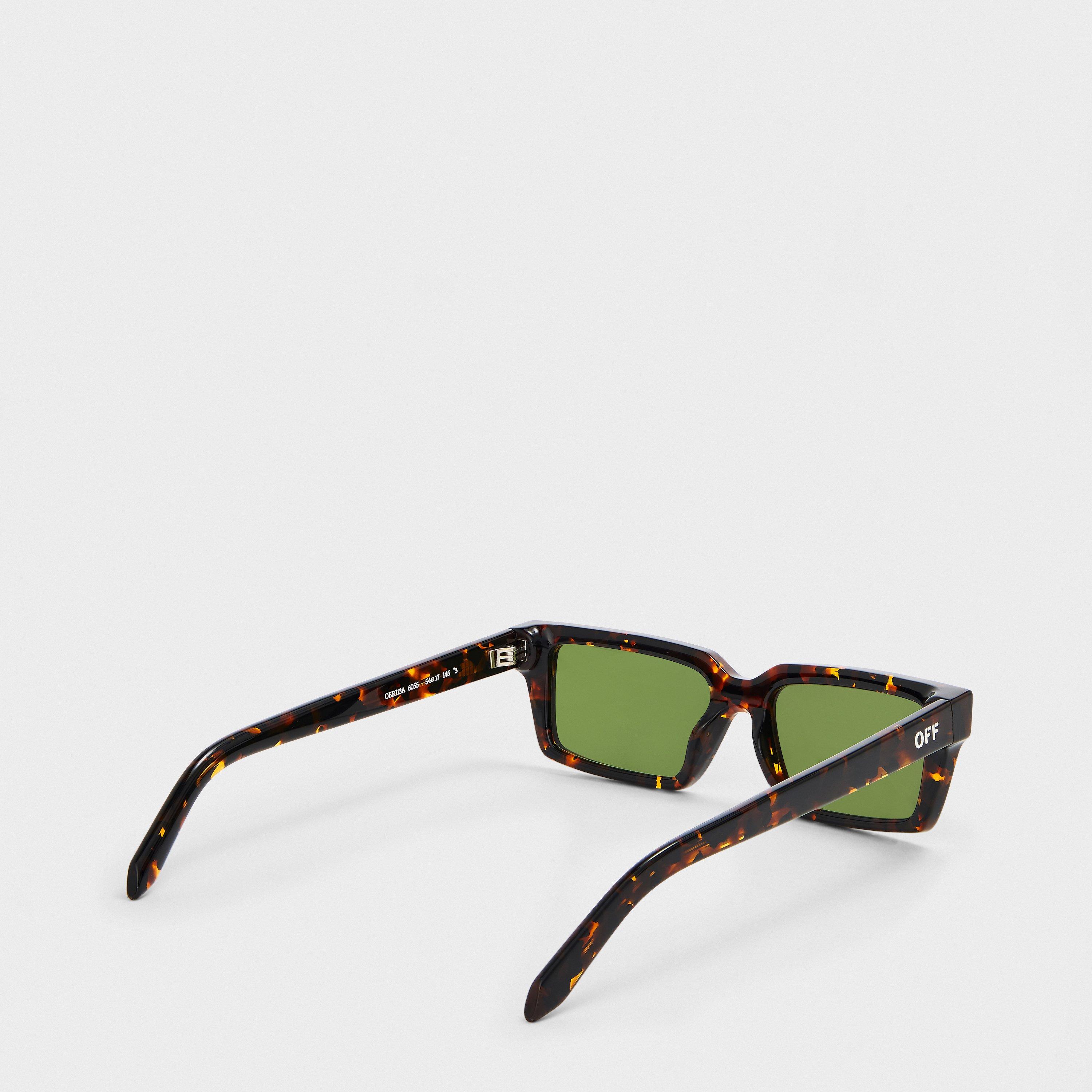 Havana/Green - Off White - Round Sunglasses - 2