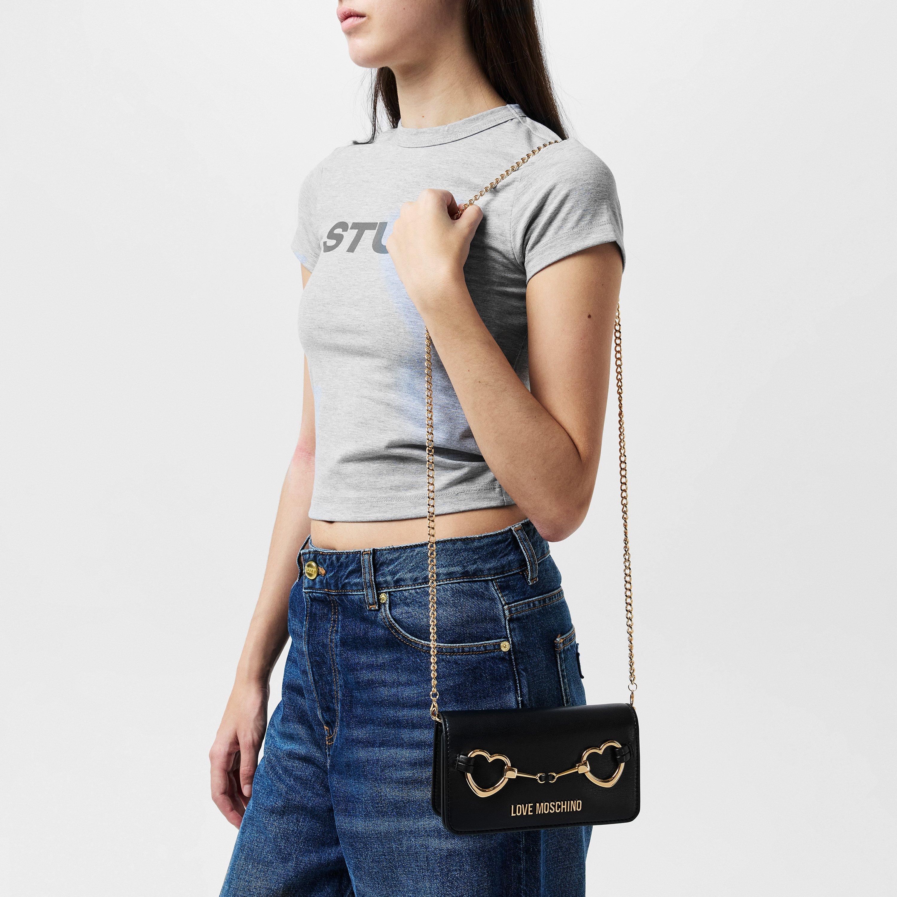 BLACK - Love Moschino - Logo Crossbody Bag - 2