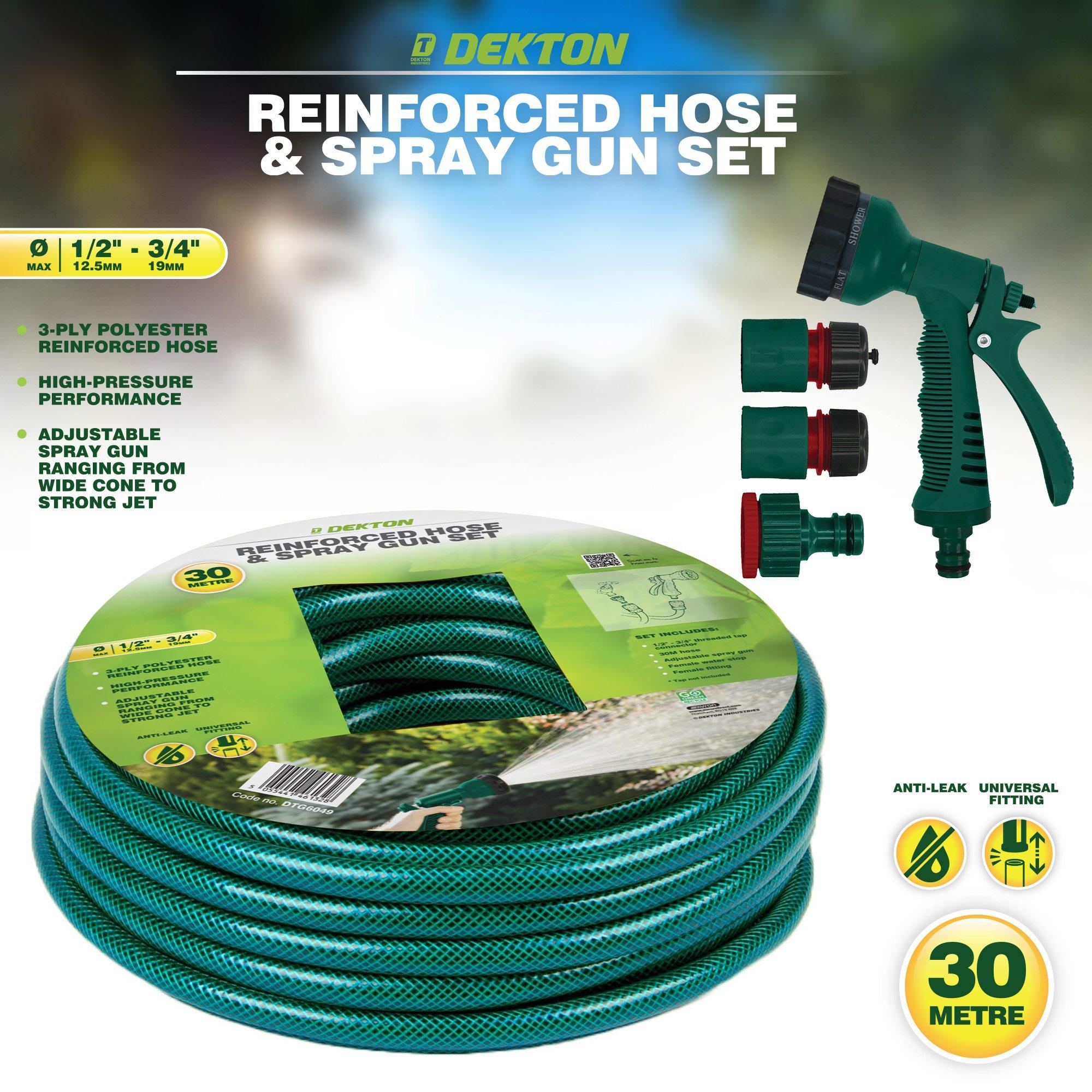 Green - Dekton - 30 Metre Reinforced Hose & Spray gun set - 2