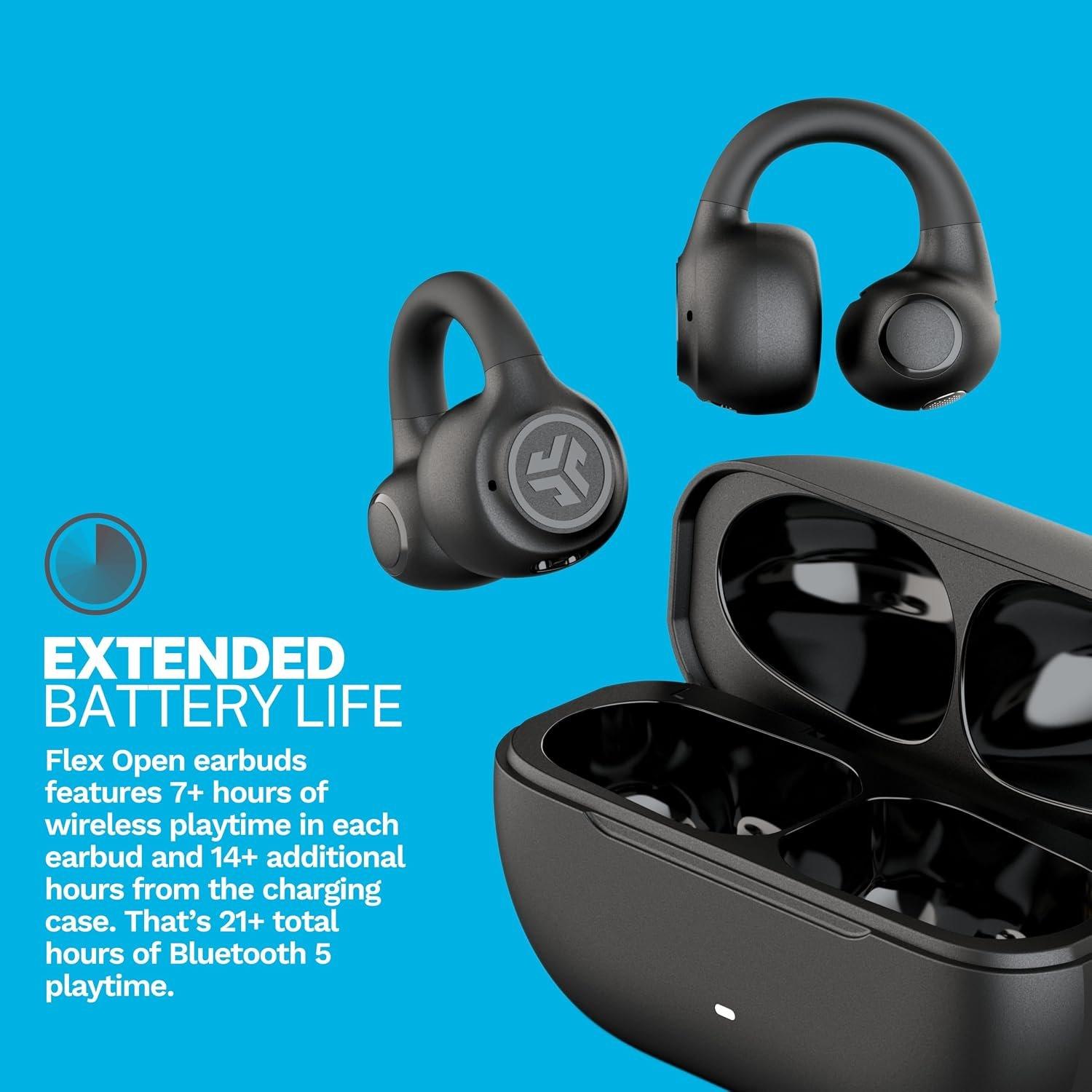 Black - JLab - JLab Flex Open Air Clip Wireless Earbuds - Black - 5