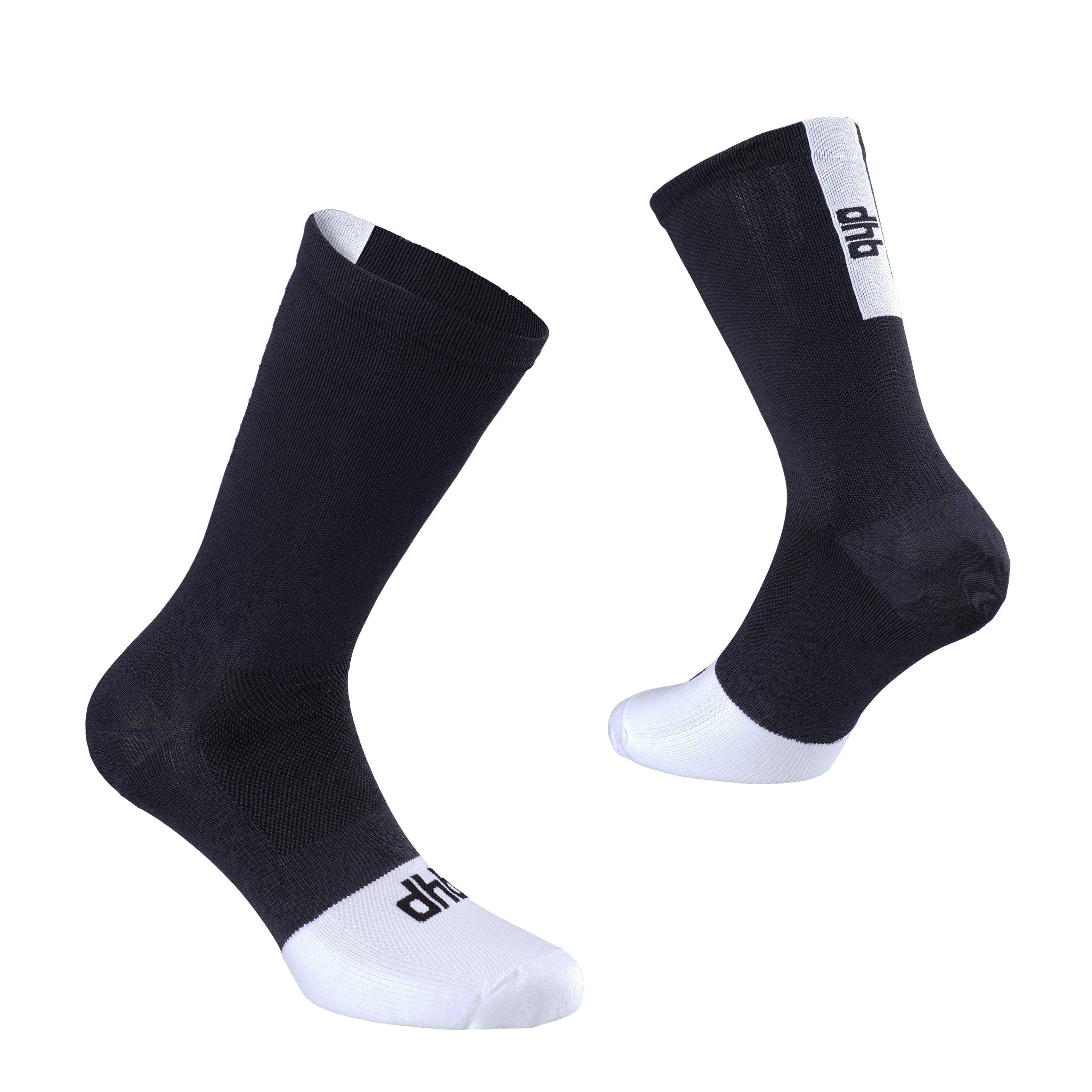 Dhb Summer Lite Aeron Tall Sock - Black/White - UK 6.5-9
