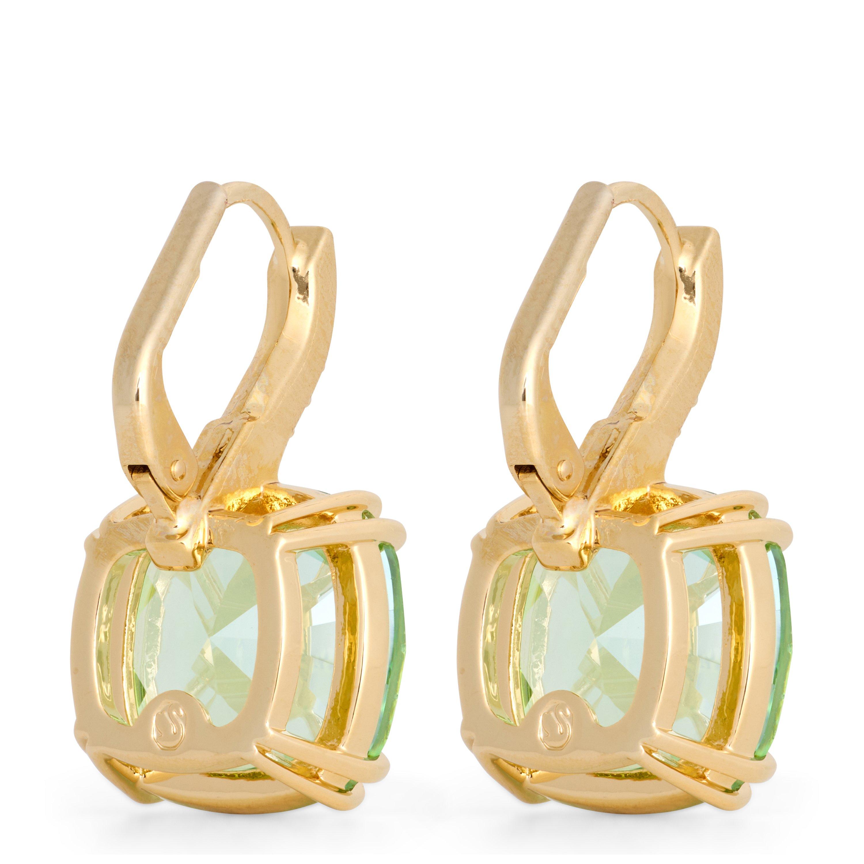 Gold Green - Swarovski - Millenia Drop Earrings - 2