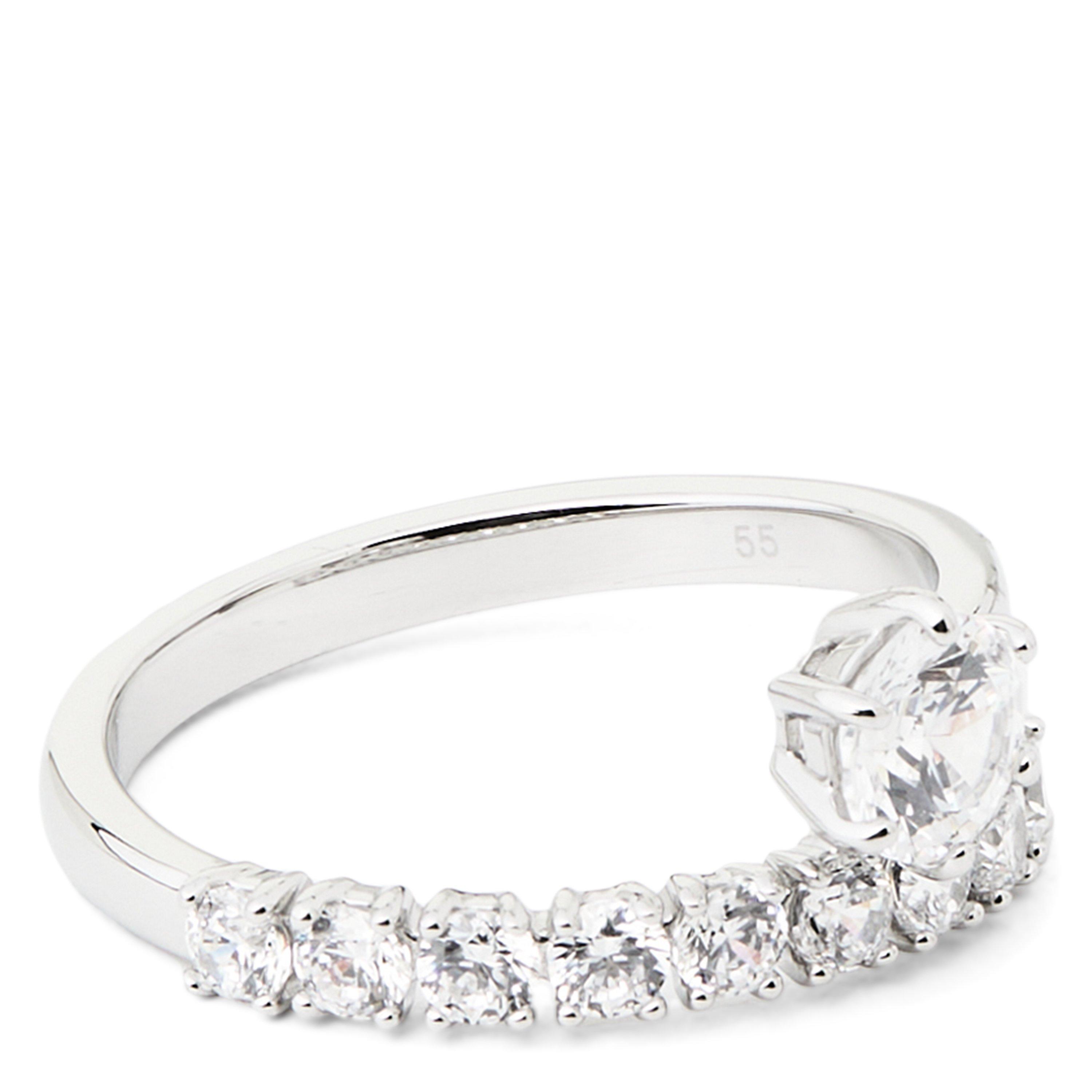 Silver Crystal - Swarovski - Matrix Band Ring - 1