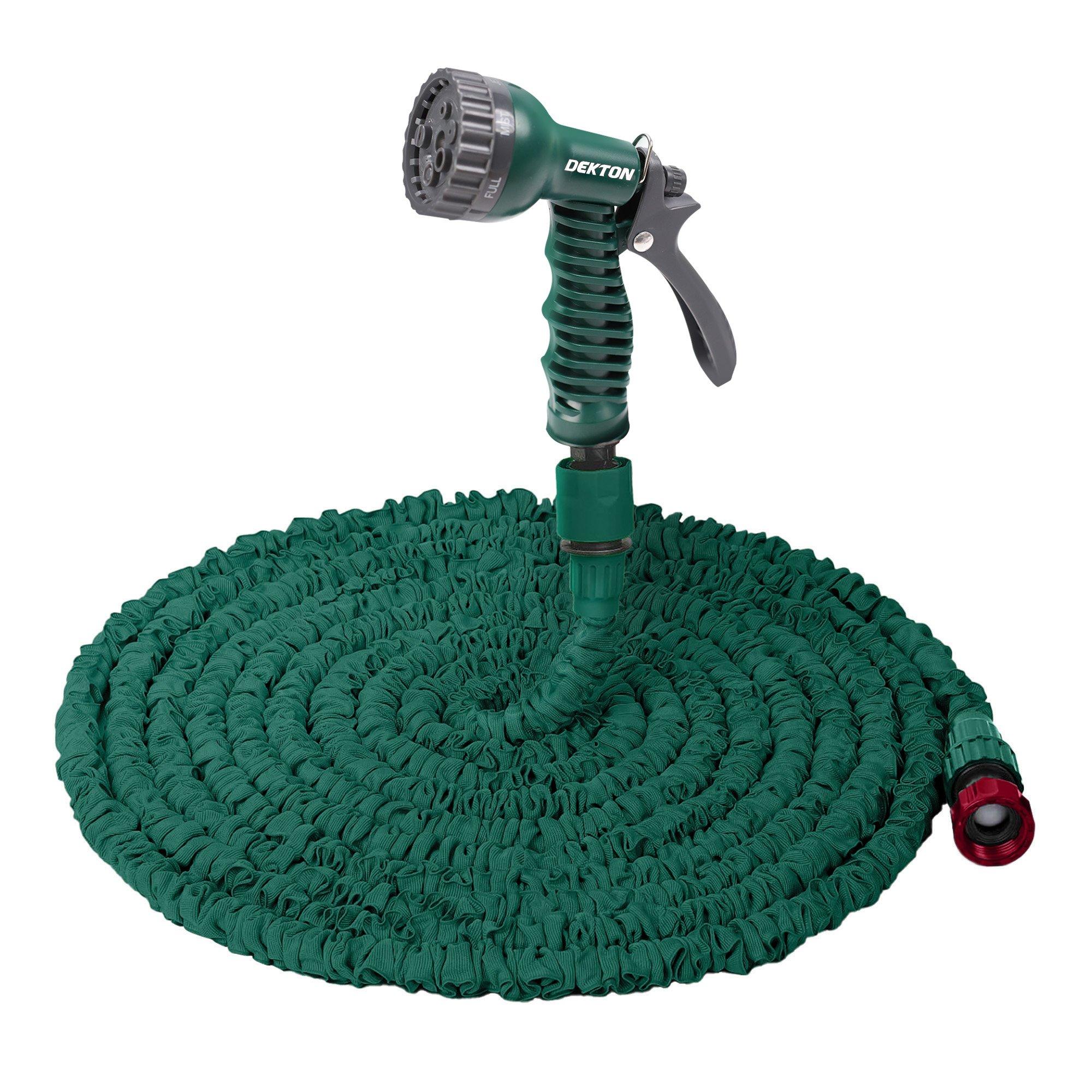 Dekton  75Ft Expandable Garden Hose And Spray Gun Set - Green
