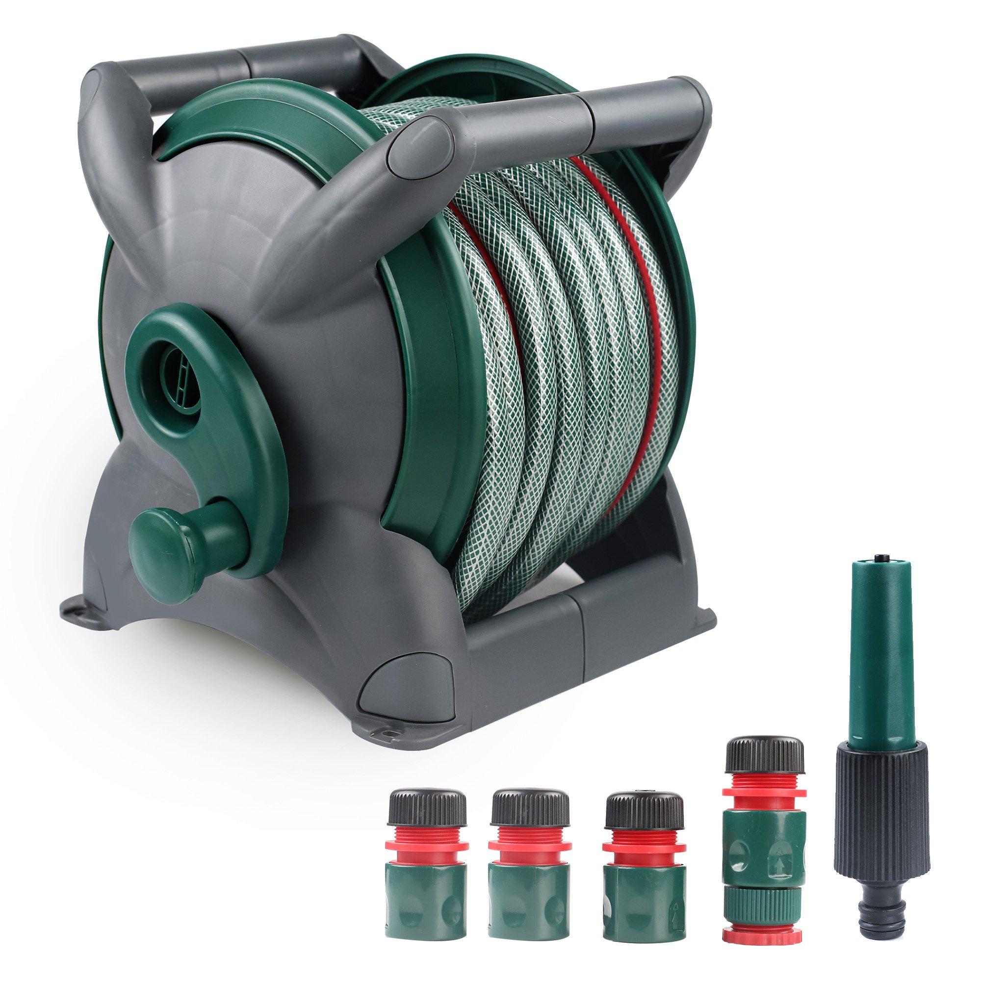 Dekton  20M Hose Reel Cart With Nozzle Kit - Grey