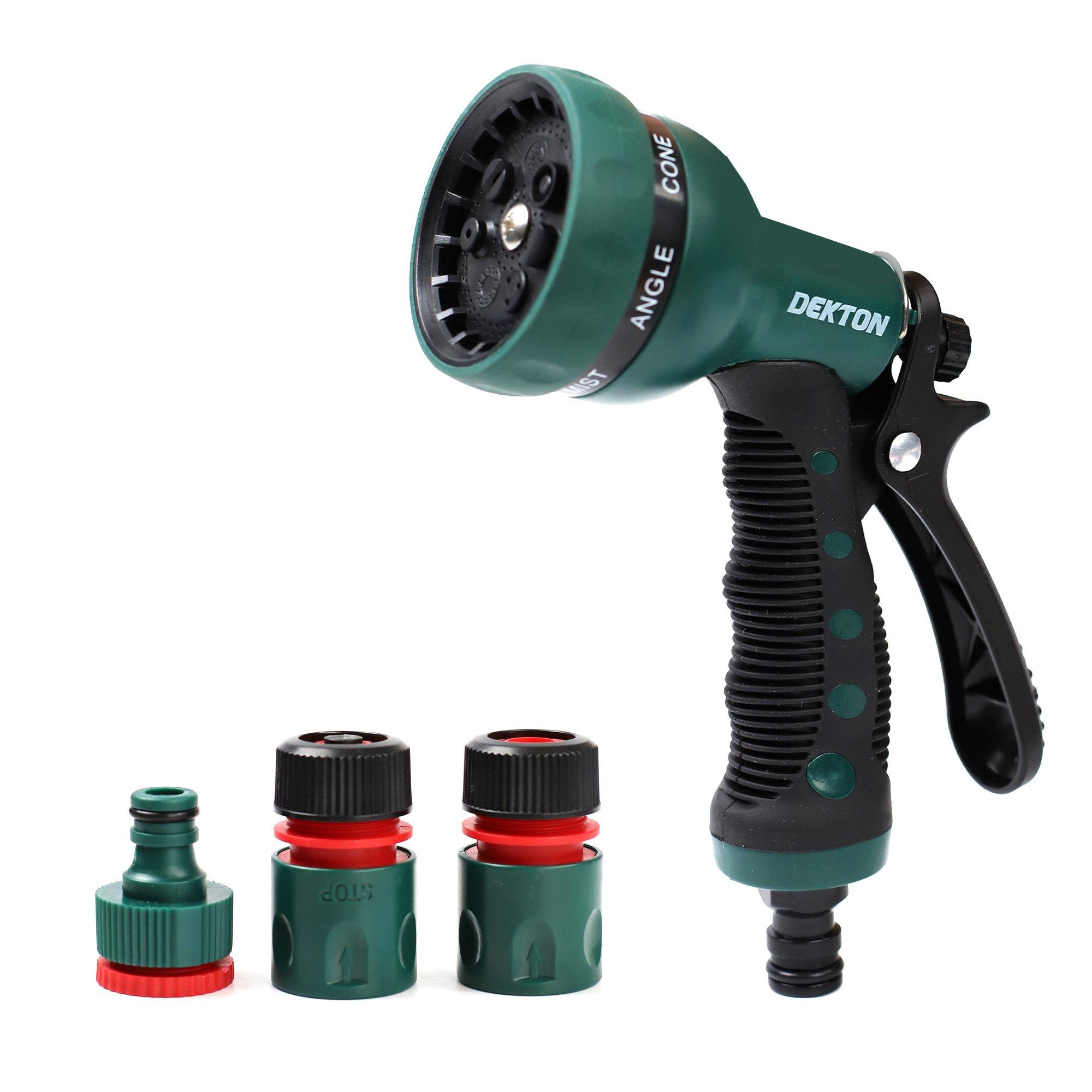 Groen/Grijs - Dekton - 7 Function Spray Gun Kit With Hose Adapters - 1