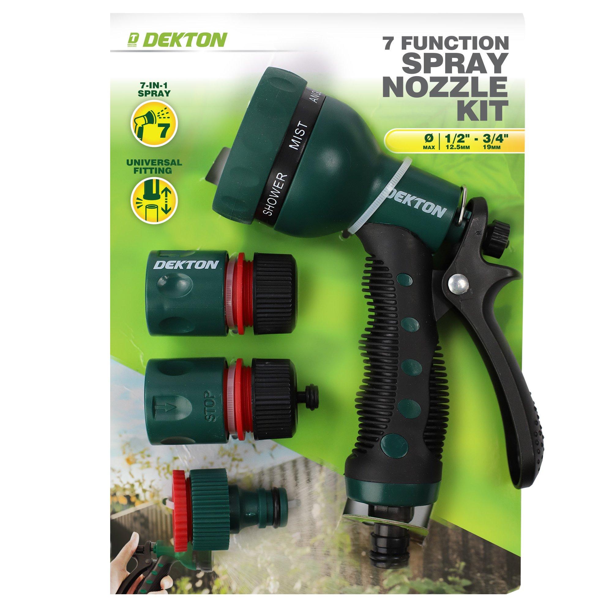 Groen/Grijs - Dekton - 7 Function Spray Gun Kit With Hose Adapters - 2