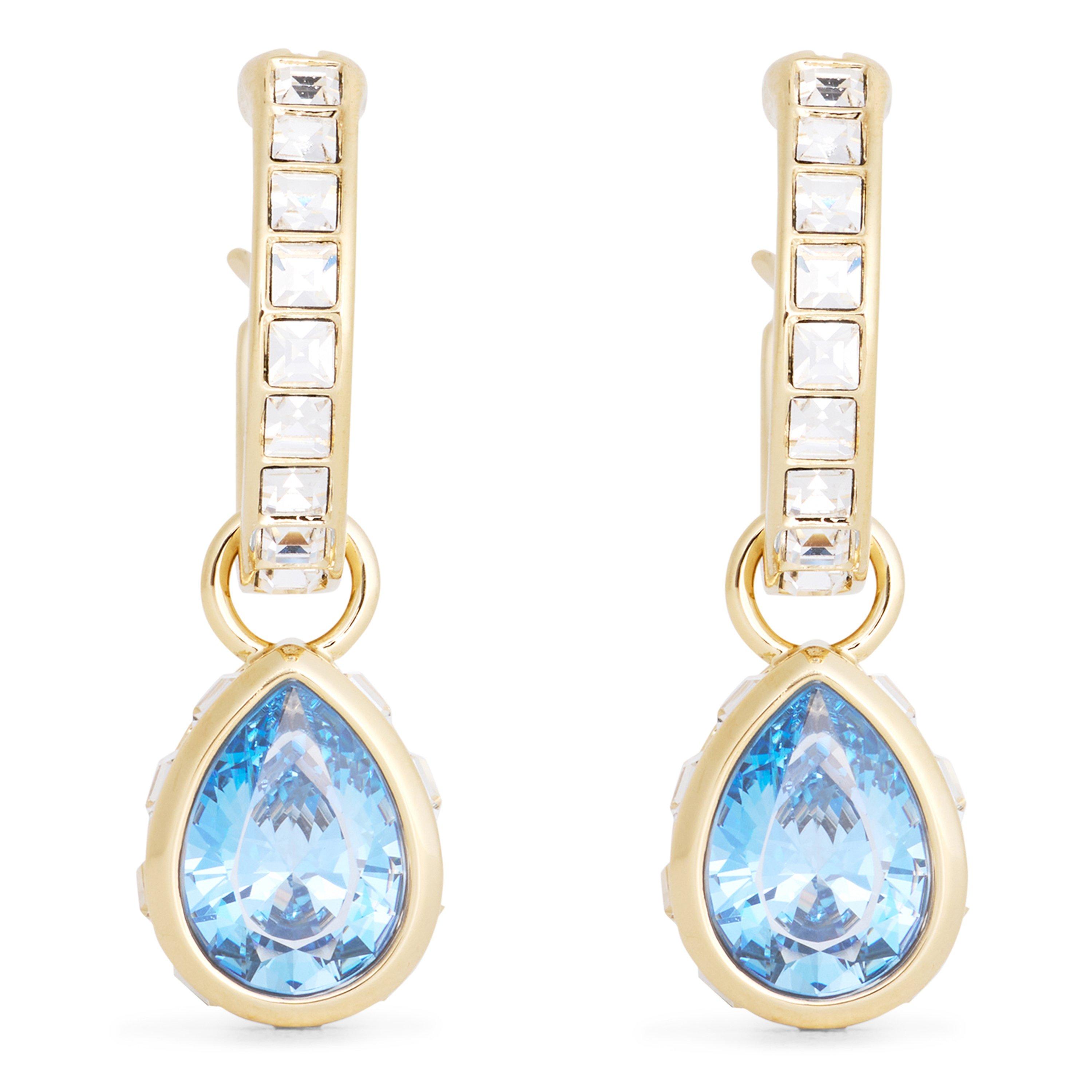 Gold Blue - Swarovski - Chroma Drop Earrings - 1