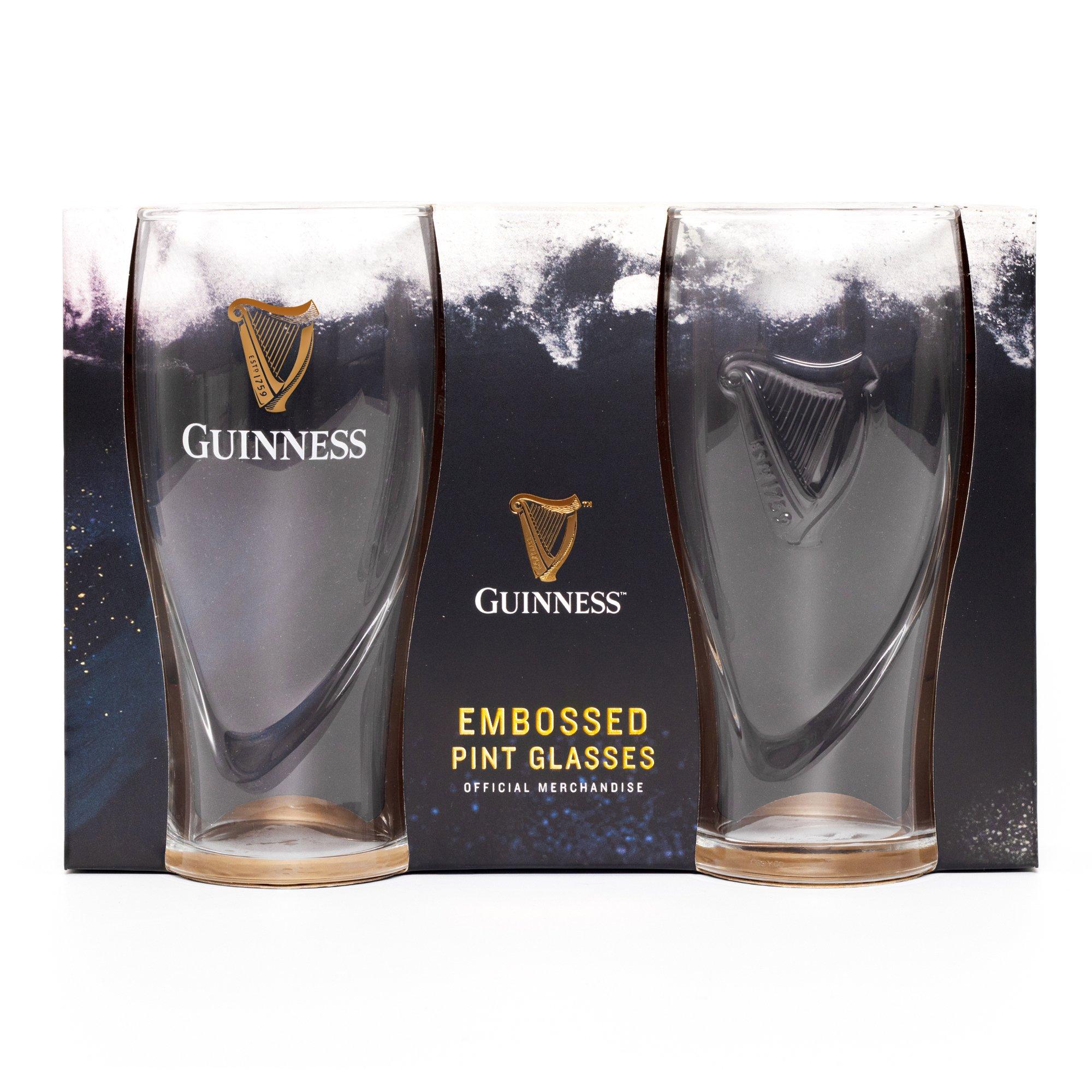 Embossed - Guinness - Guinness Official Embossed Pint Beer Glass Set of 2 - 1