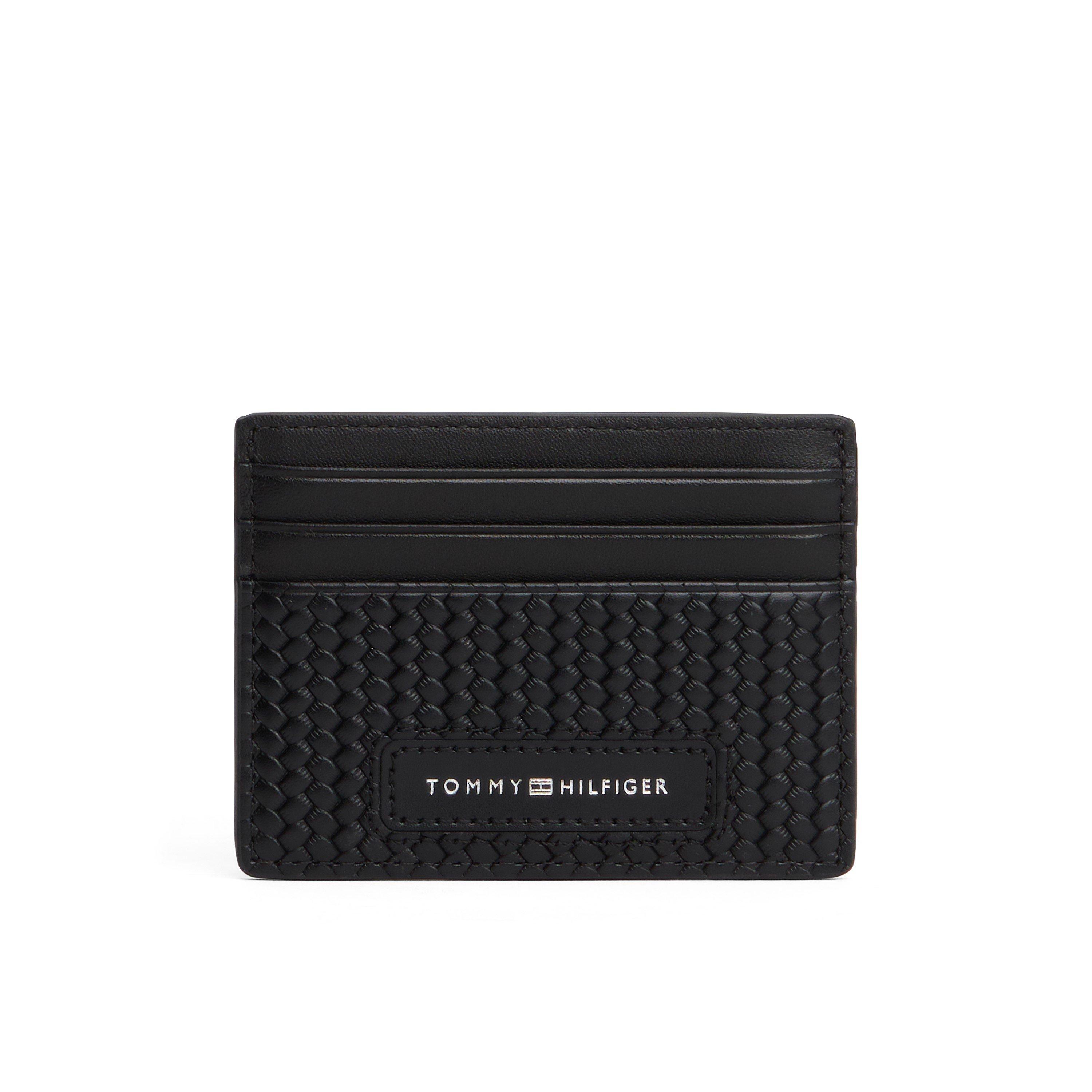 Noir - Tommy Hilfiger - Men's Woven Texture Credit Card Holders - 1