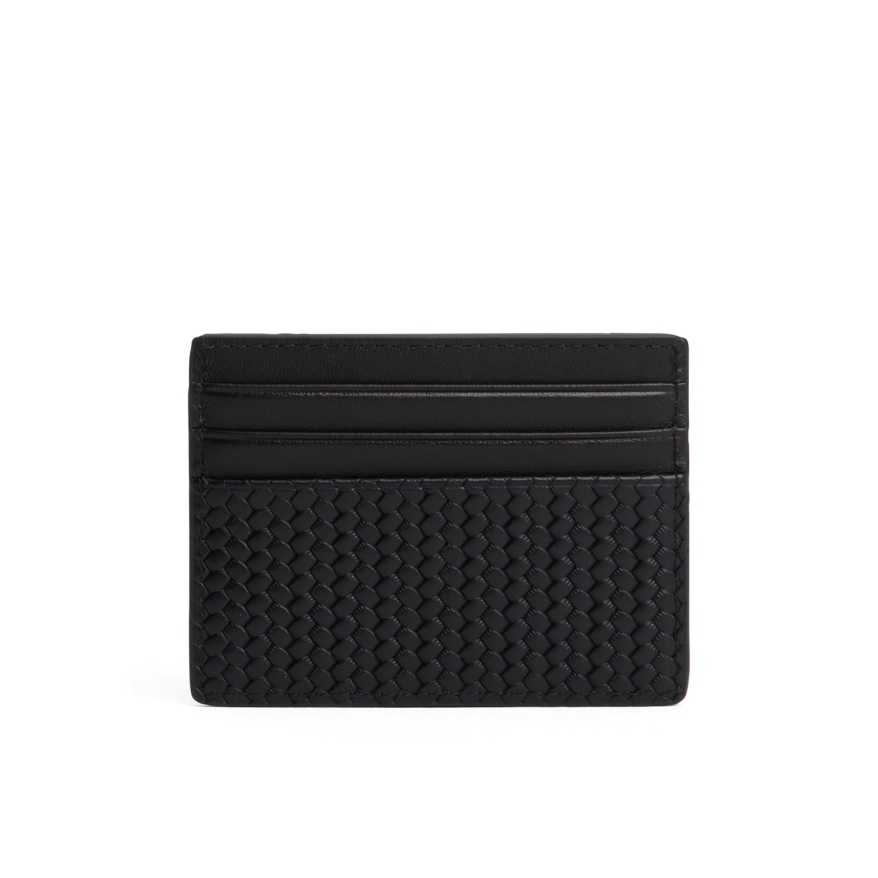 Noir - Tommy Hilfiger - Men's Woven Texture Credit Card Holders - 4
