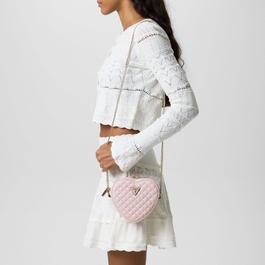 Guess Rianee Quilted Heart Crossbody Bag