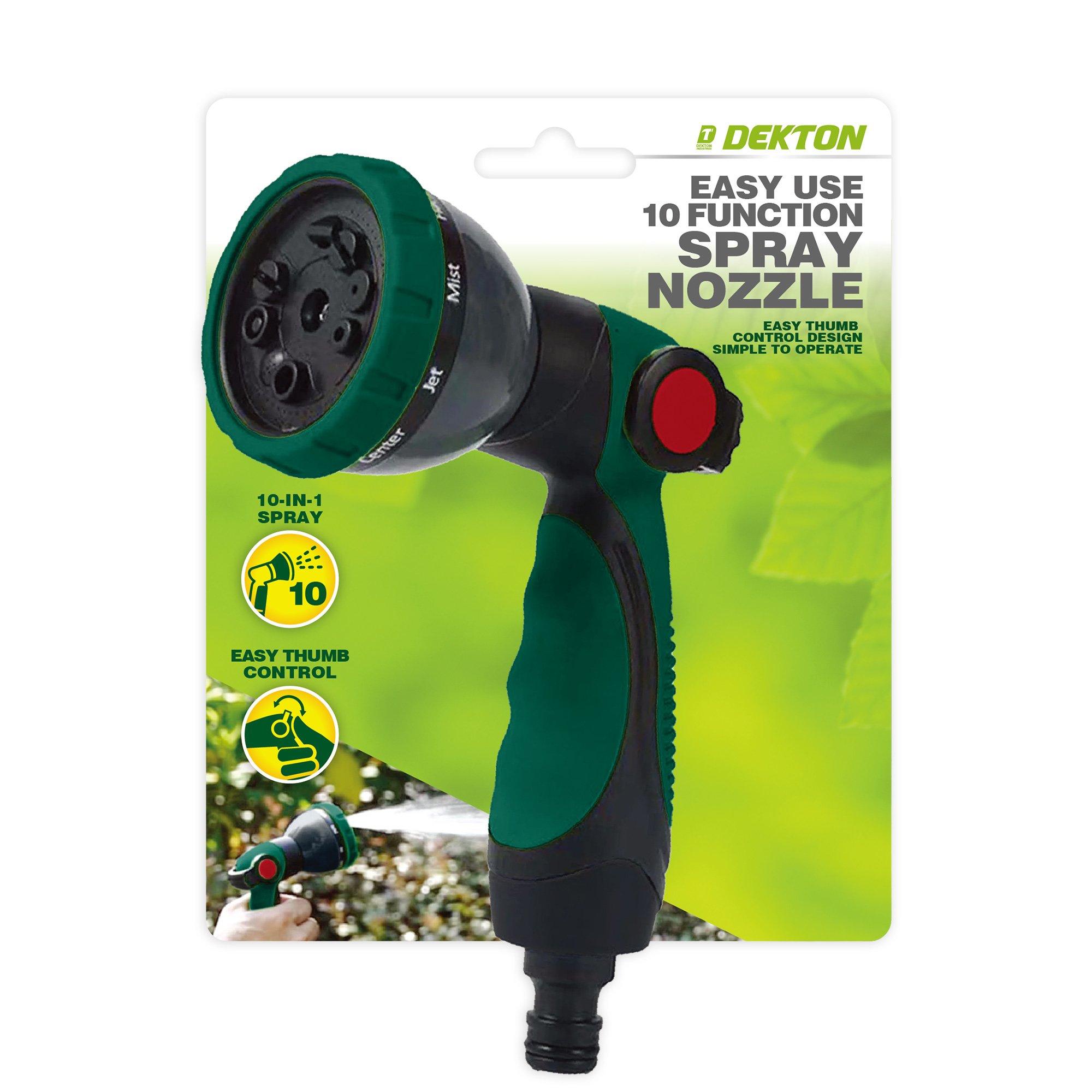 Grøn/Sort - Dekton - Easy Use 10 Function Spray Nozzle - 2