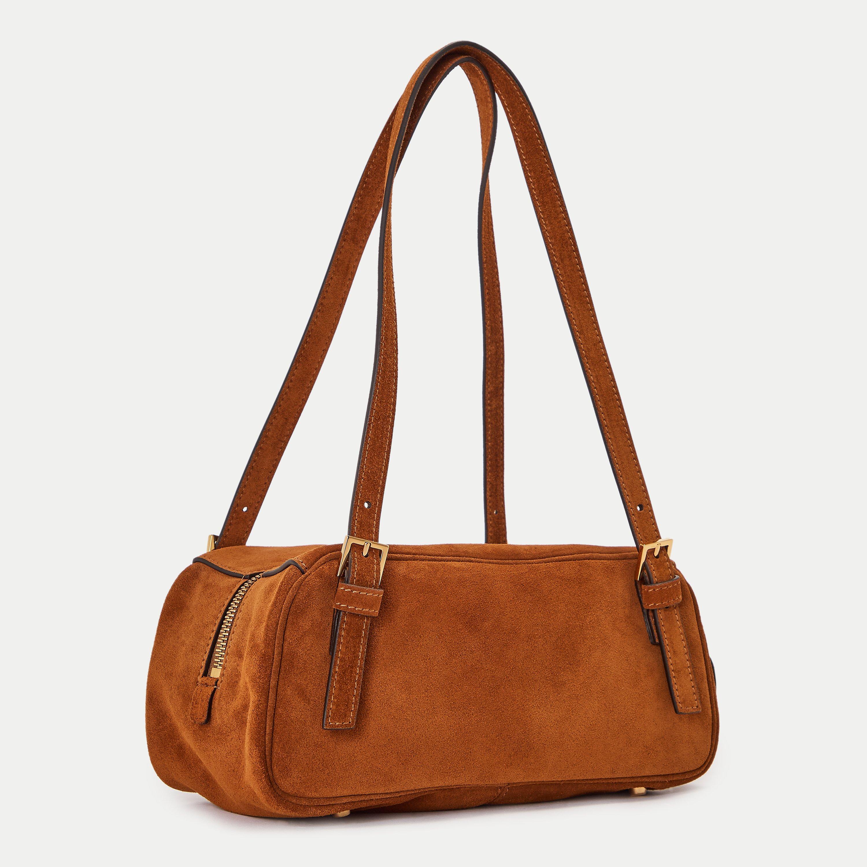 Tobacco Suede - Versace - Women's Shoulder Bag - 2