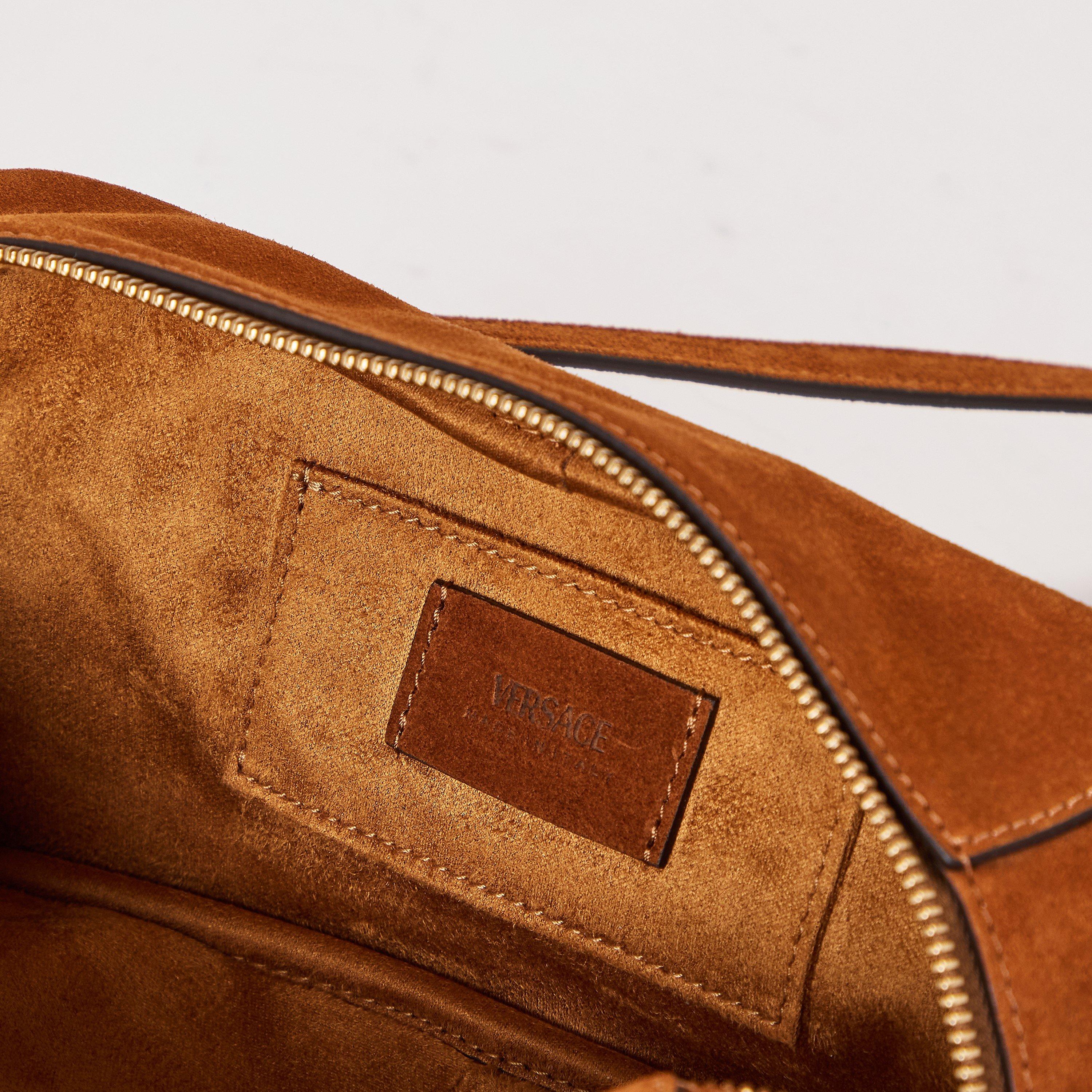 Tobacco Suede - Versace - Women's Shoulder Bag - 5