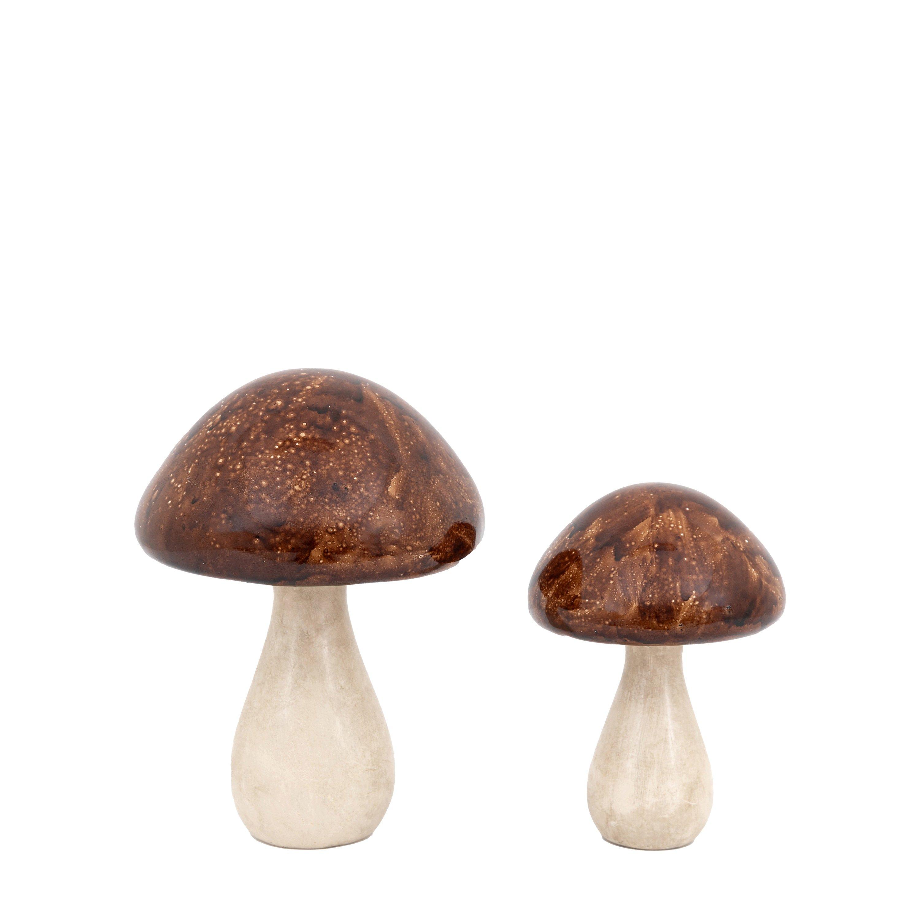 Brown - Gallery - Resin Mushroom Set of 2 - 1
