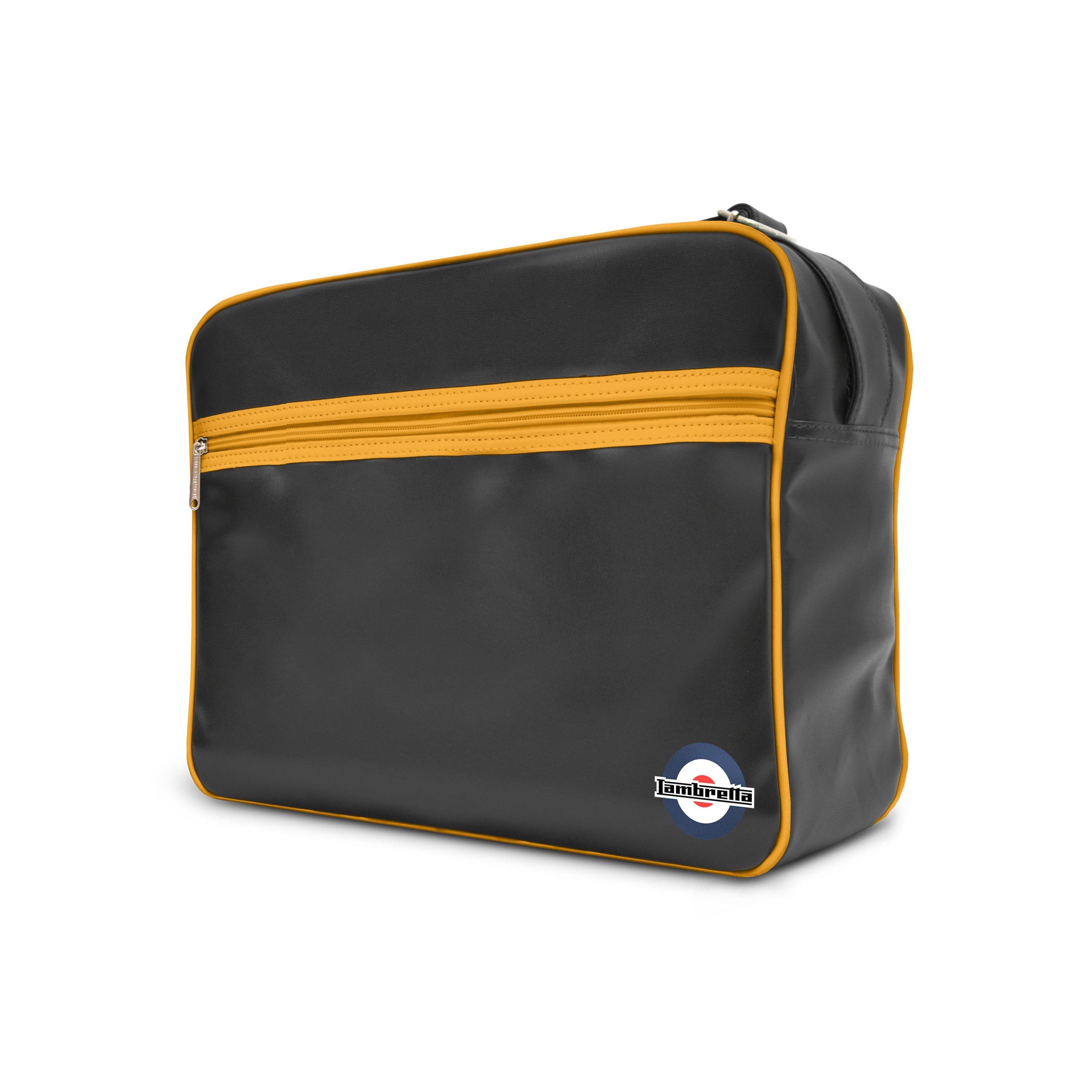 Black/Mustard - Lambretta - Men's Retro Flight Bag - 2