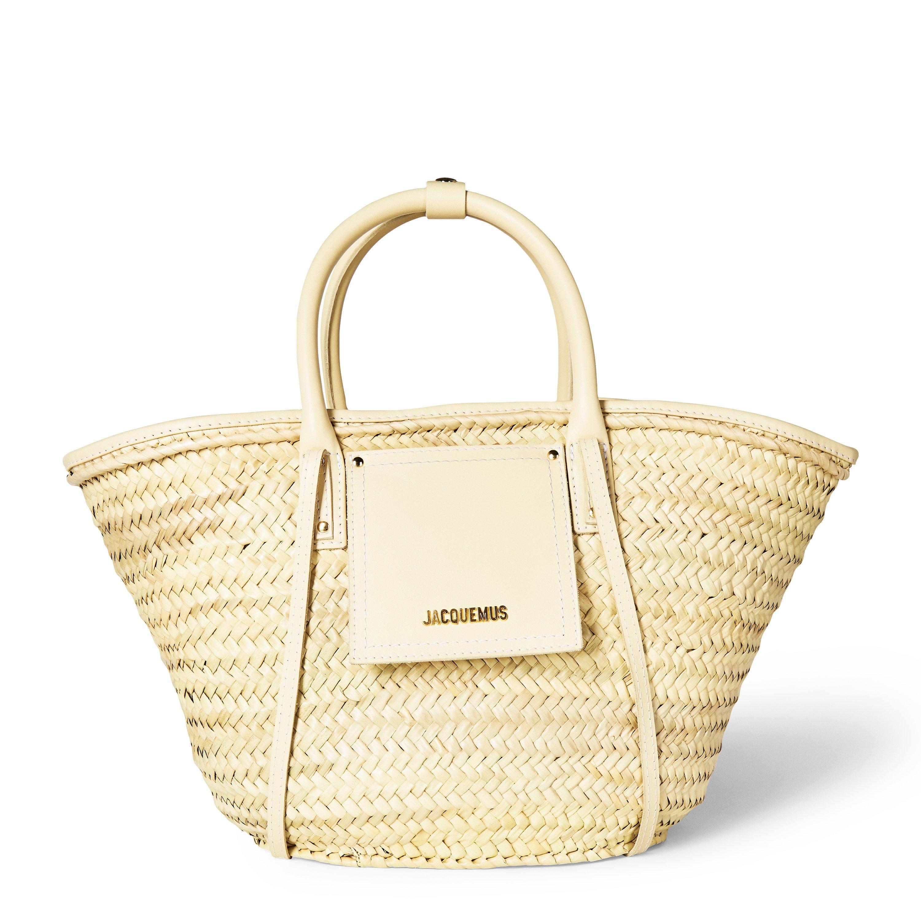 Jacquemus Women's Textured Palm Leaf Le Panier Soli Tote Bag